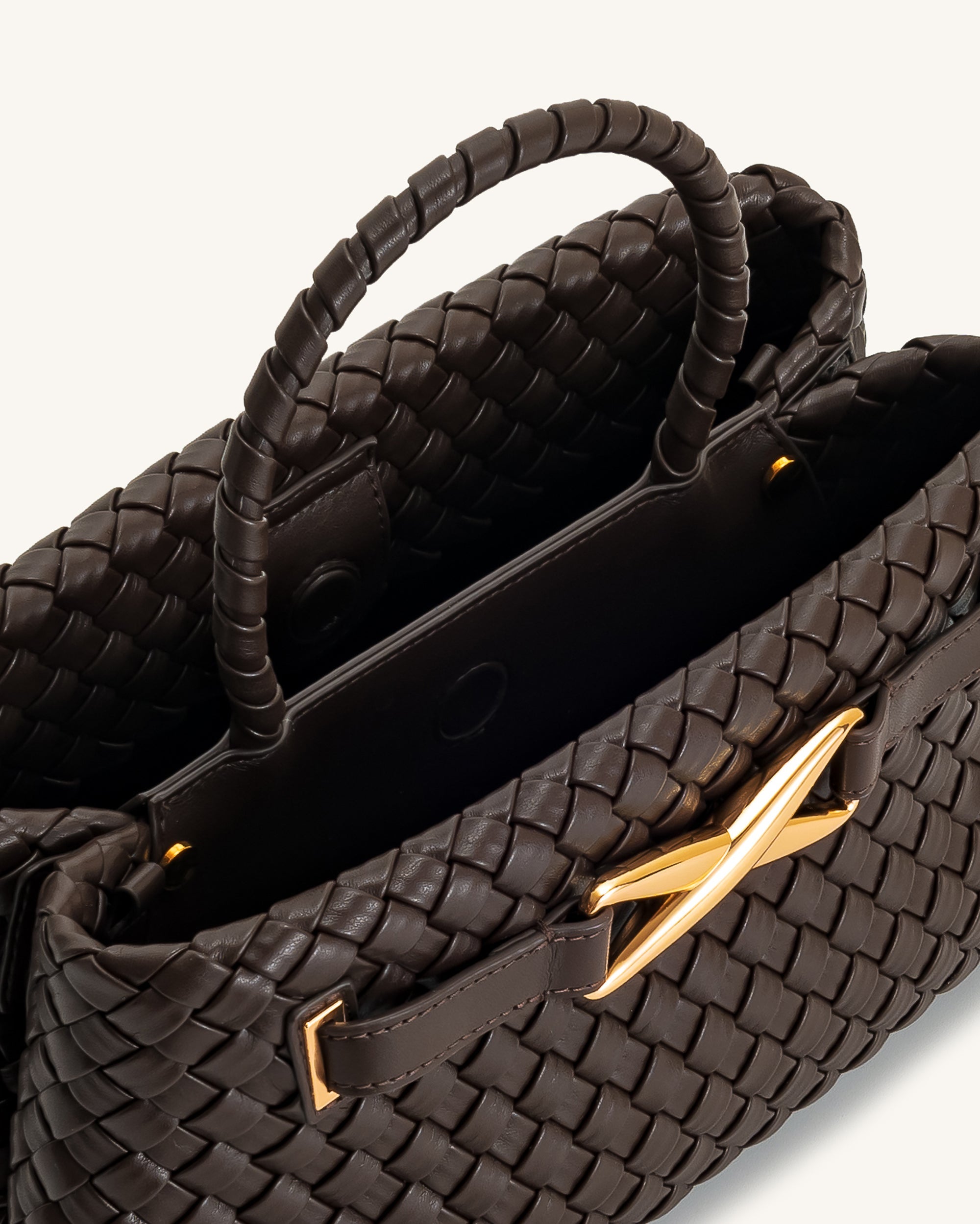 Jw Pei Elora Woven Tote Bag Dark Brown