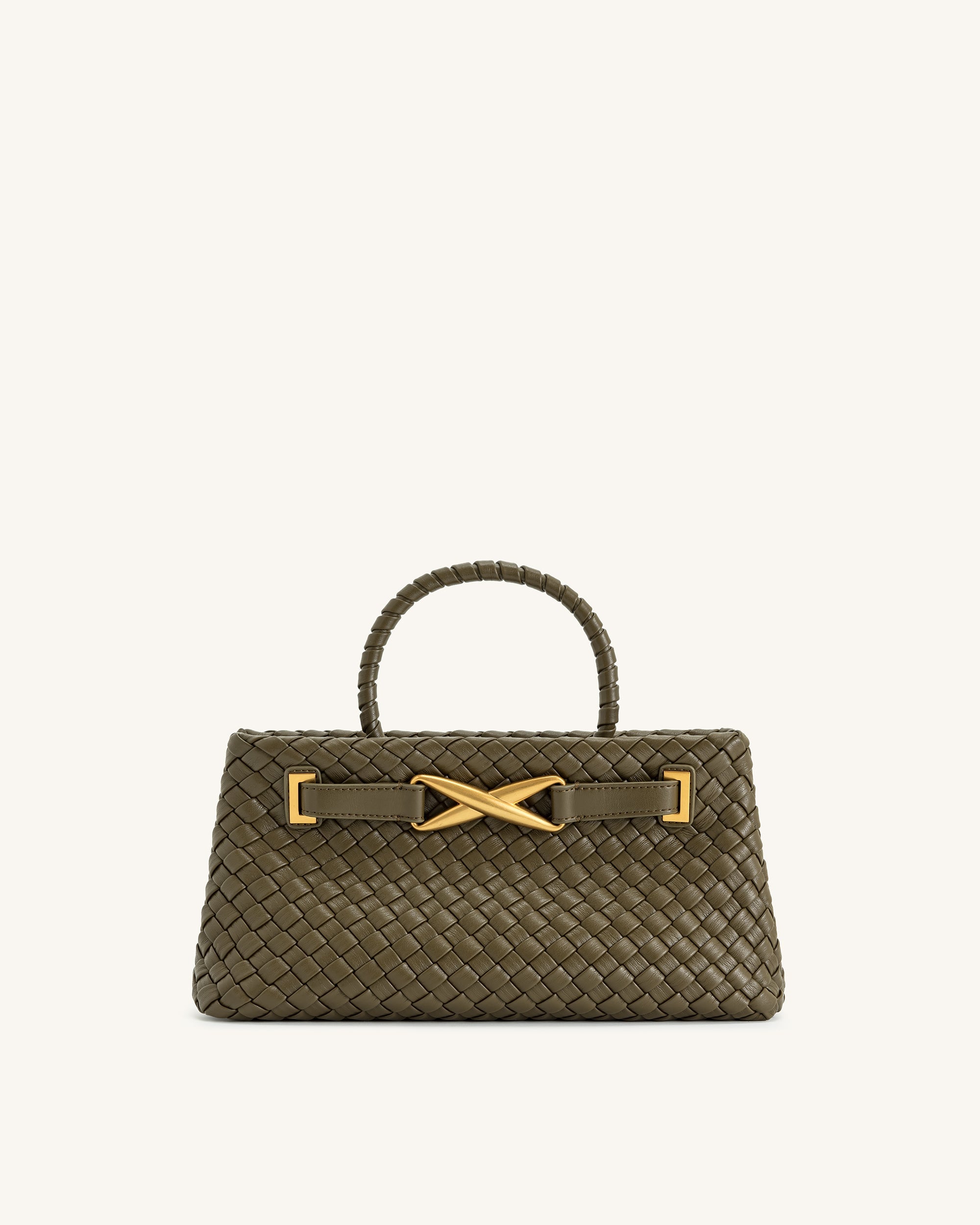 Jw Pei Elora Woven Tote Bag Dark Olive