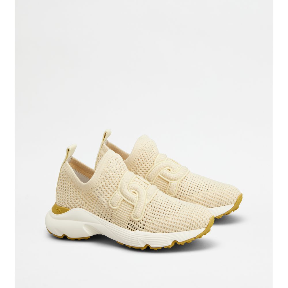 Tods Kate Slip-On Sneakers In Fabric Yellow Womens