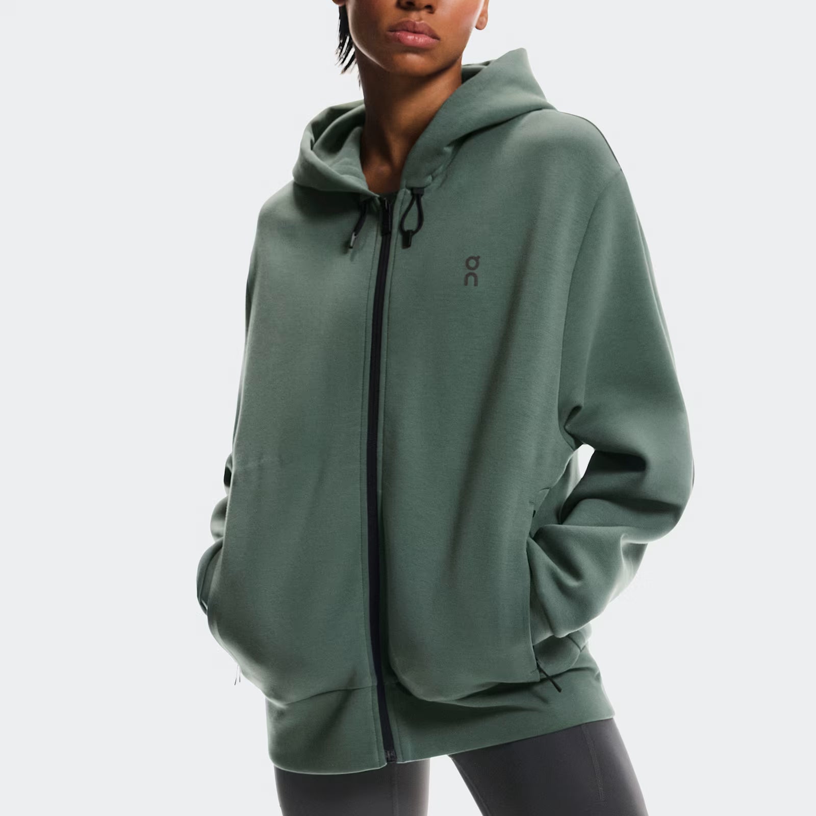 On Focus Tech Zip Hoodie Olive (Women'S)