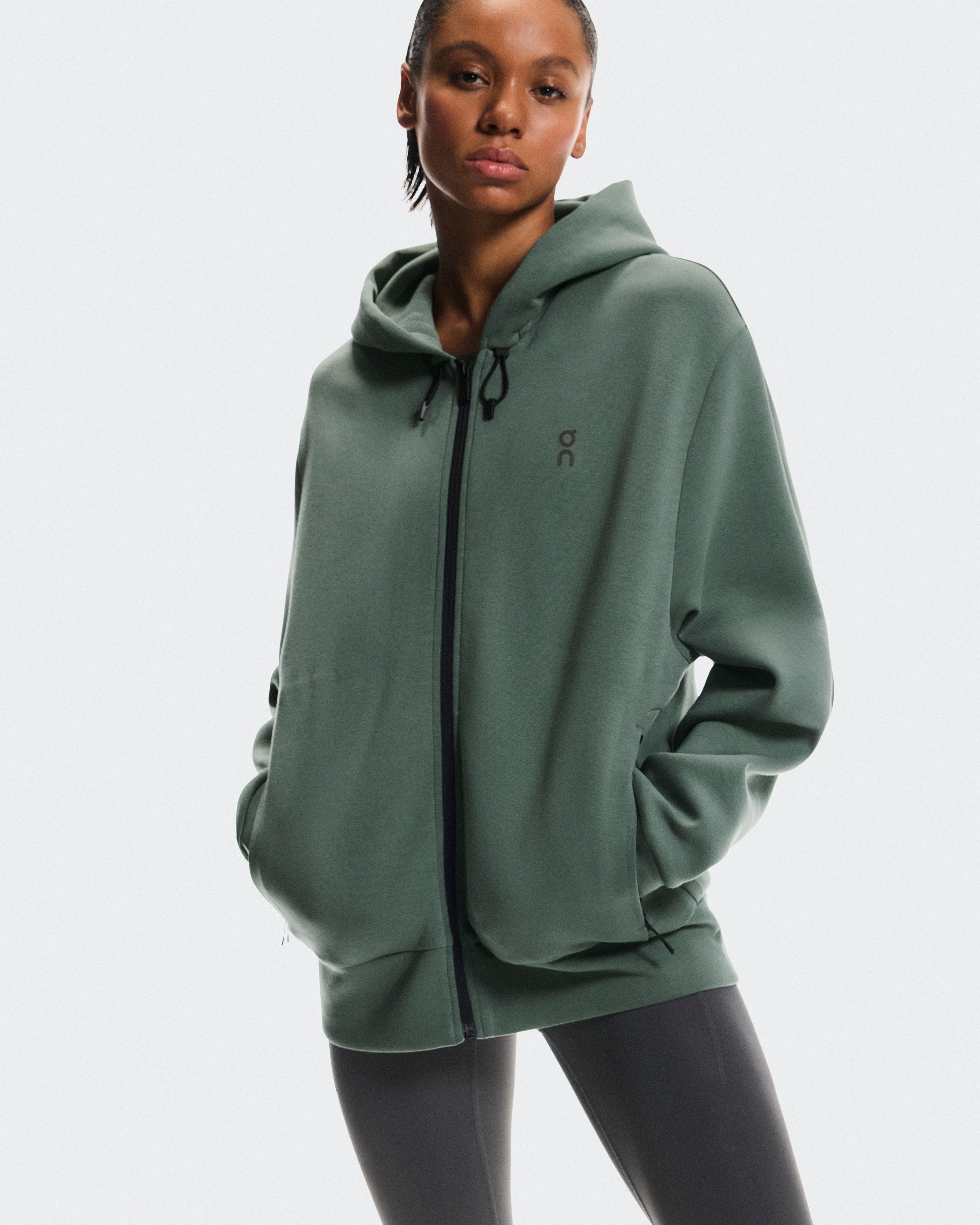 On Focus Tech Zip Hoodie Olive (Women'S)