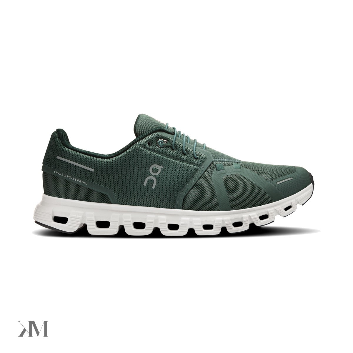 On Cloud 6 Olive Evergreen, side profile