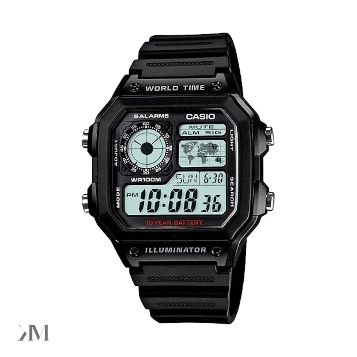 Casio G-Shock World Time Watch, side profile