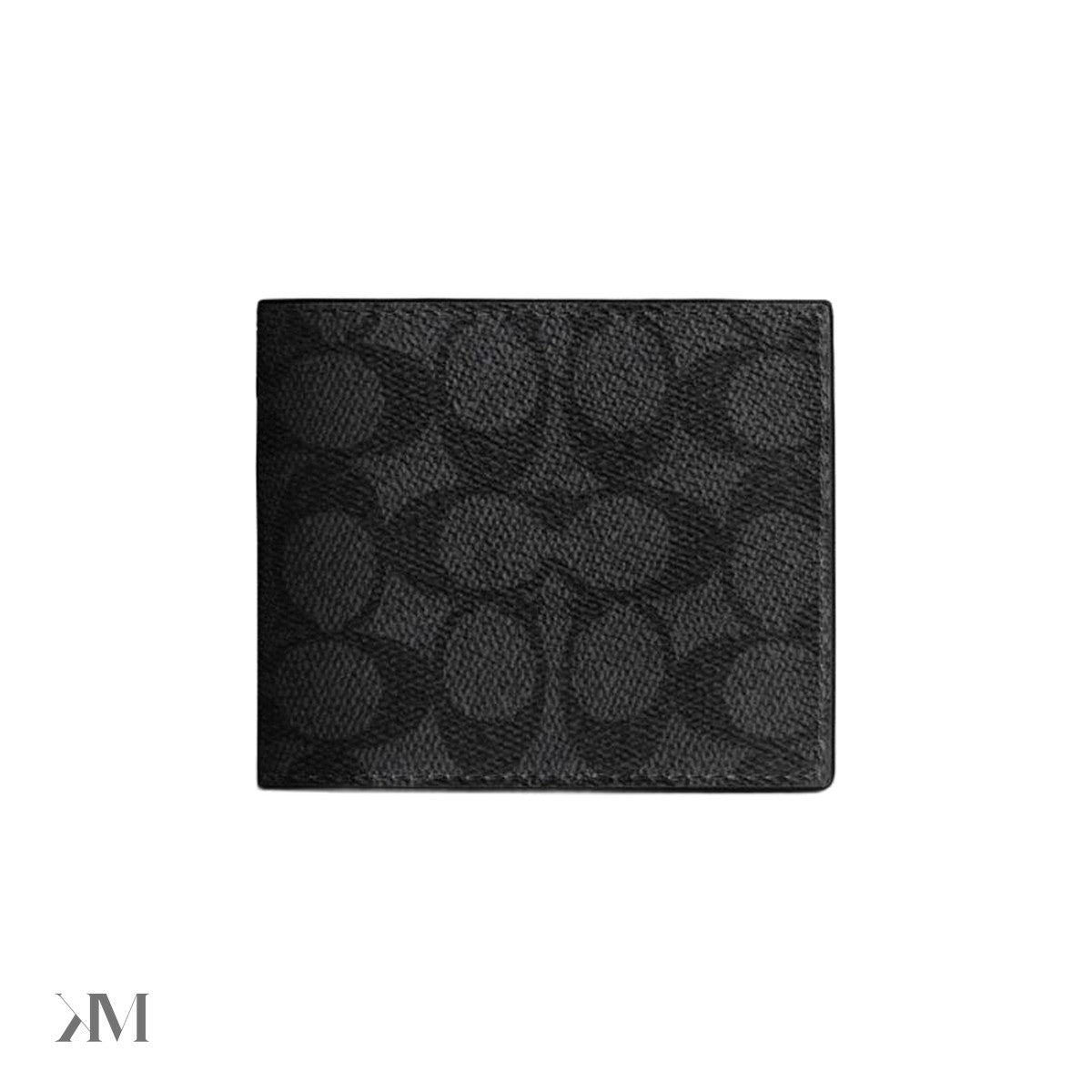Coach ID Billfold Wallet in signature canvas, Gunmetal Charcoal Black colourway