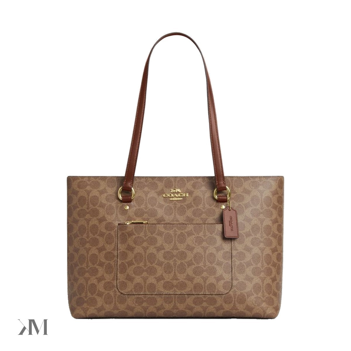 Coach Station Tote Bag In Signature Canvas Gold Tan Brown