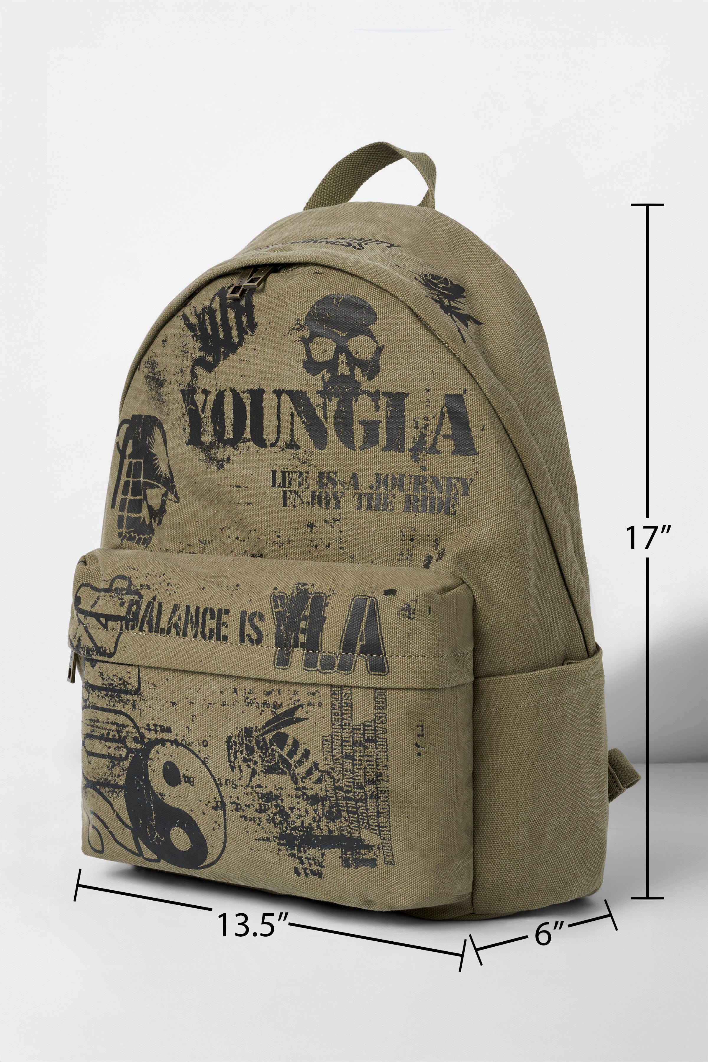 YoungLA 9069 - Military Backpack Military Olive