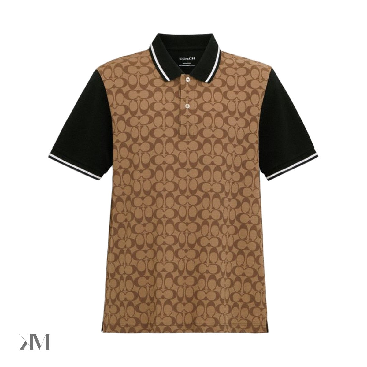 Men's Coach Signature Polo Khaki Signature, front