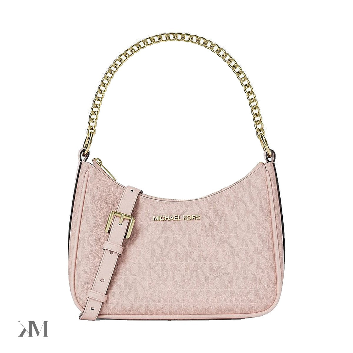 Jet Set Small Signature Logo Convertible Crossbody Bag Powder Blush Powder Blush