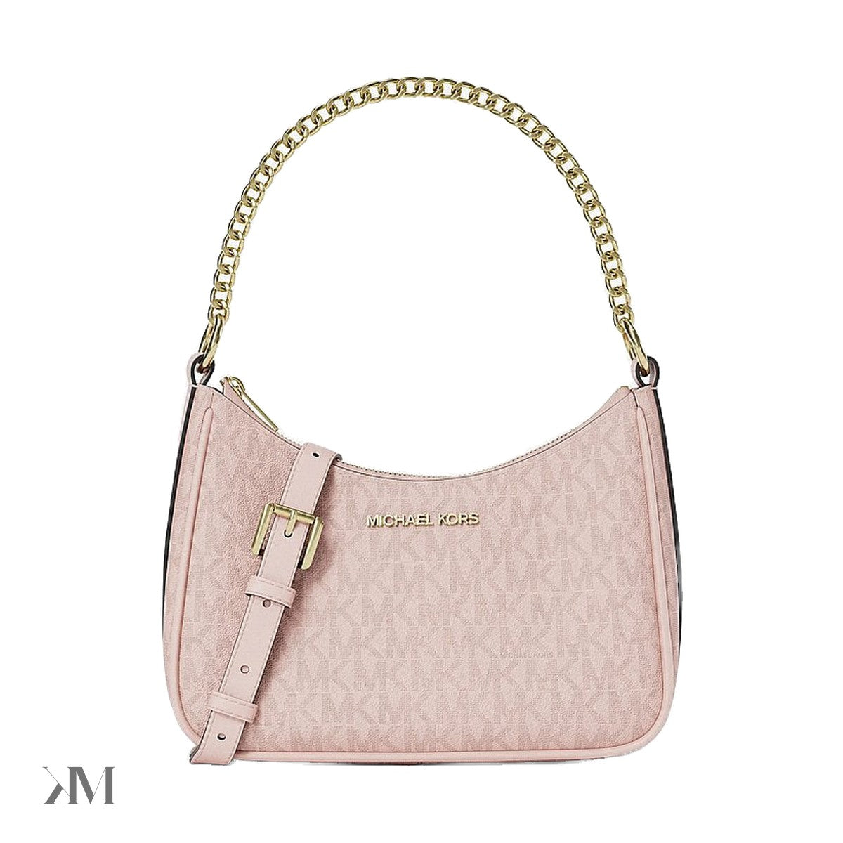 Jet Set Small Signature Logo Convertible Crossbody Bag Powder Blush Powder Blush