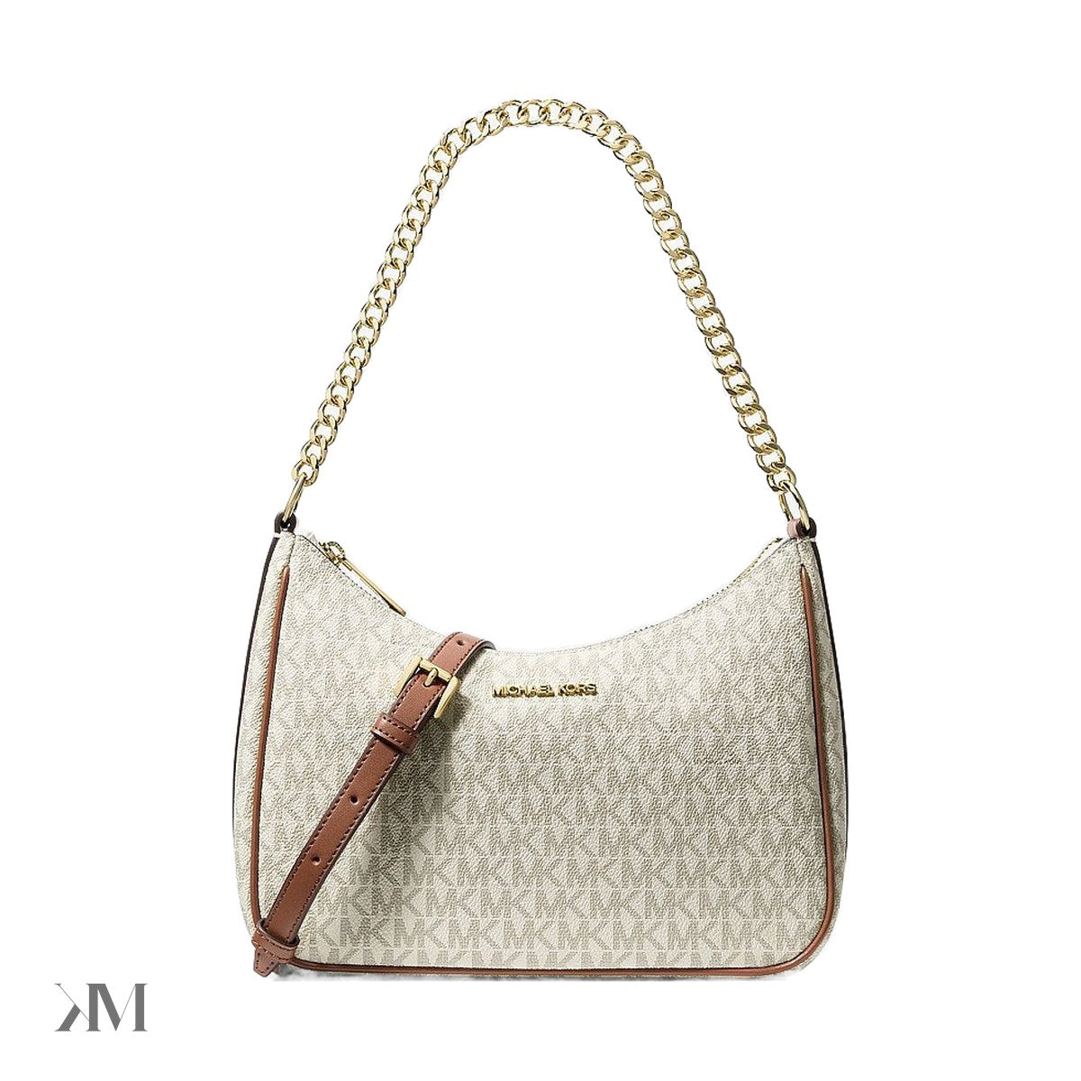 Jet Set Travel Large Signature Logo Convertible Crossbody Bag Vanilla Vanilla