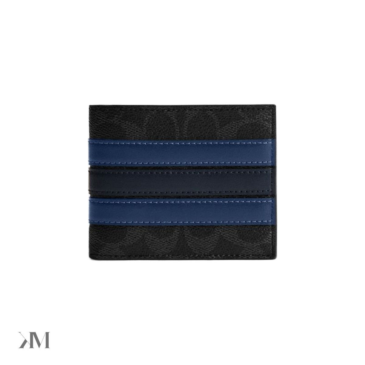 Coach Id Billfold Wallet In Signature Canvas With Varsity Stripe Black