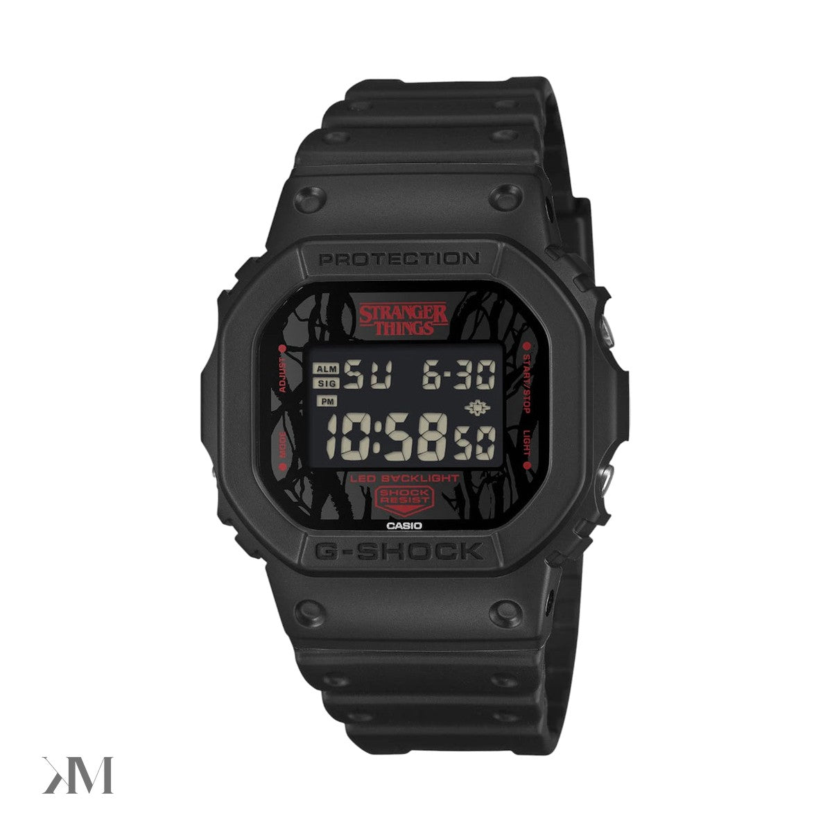 Casio G Shock x Stranger Things DW 5600, side profile