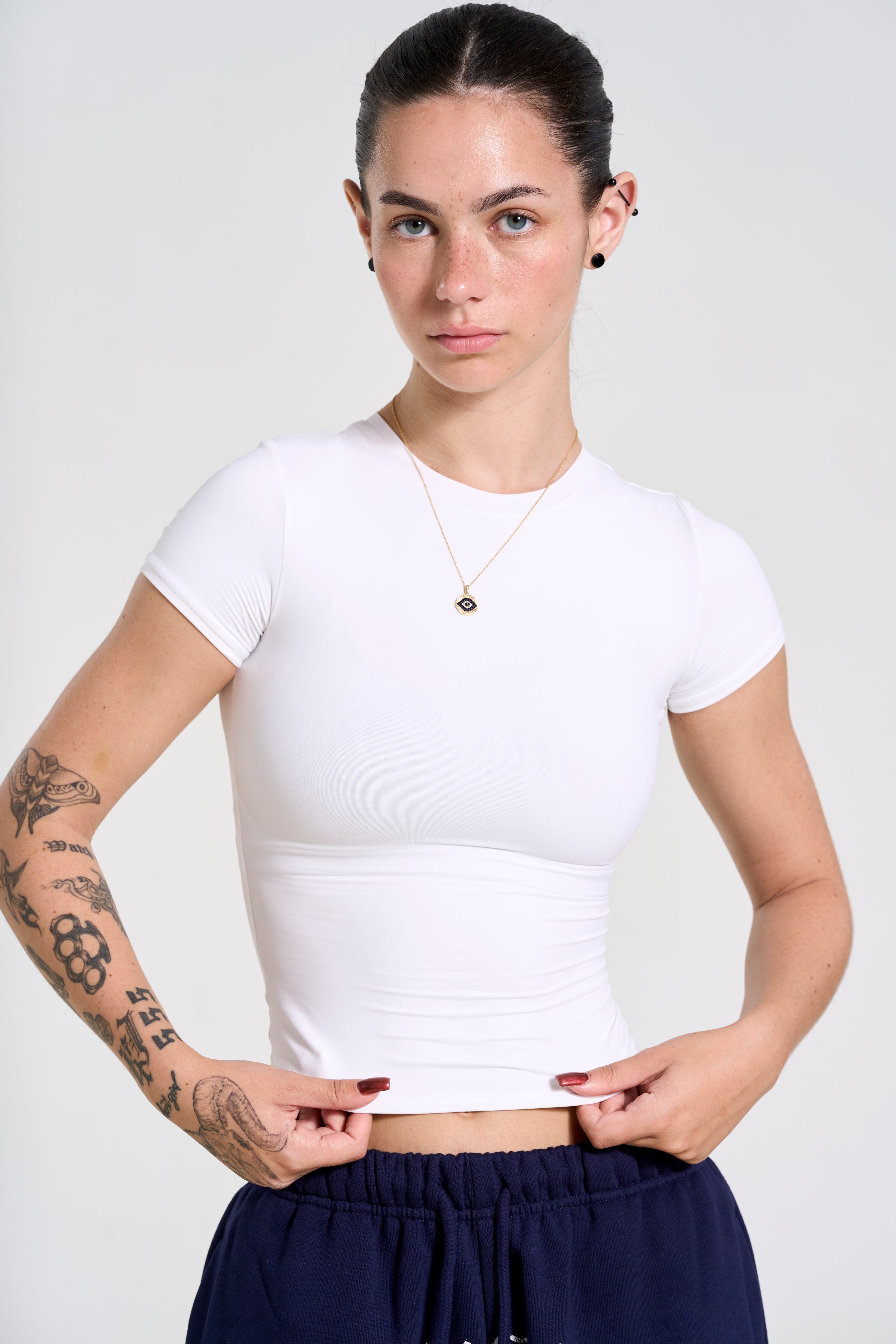YoungLA W461 Waist Delete Tee White