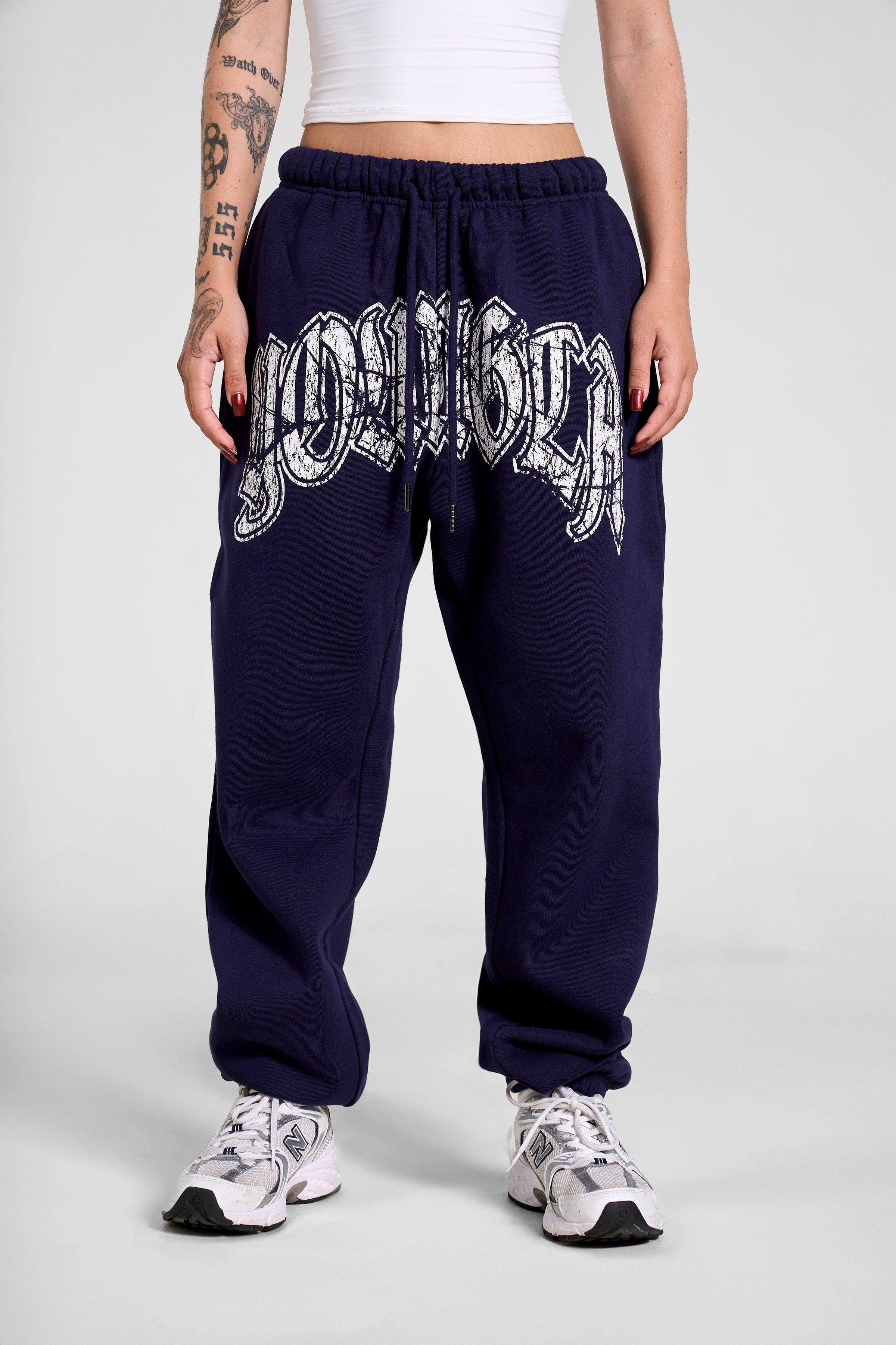 YoungLA W257 My eyes are up here Jogger Navy