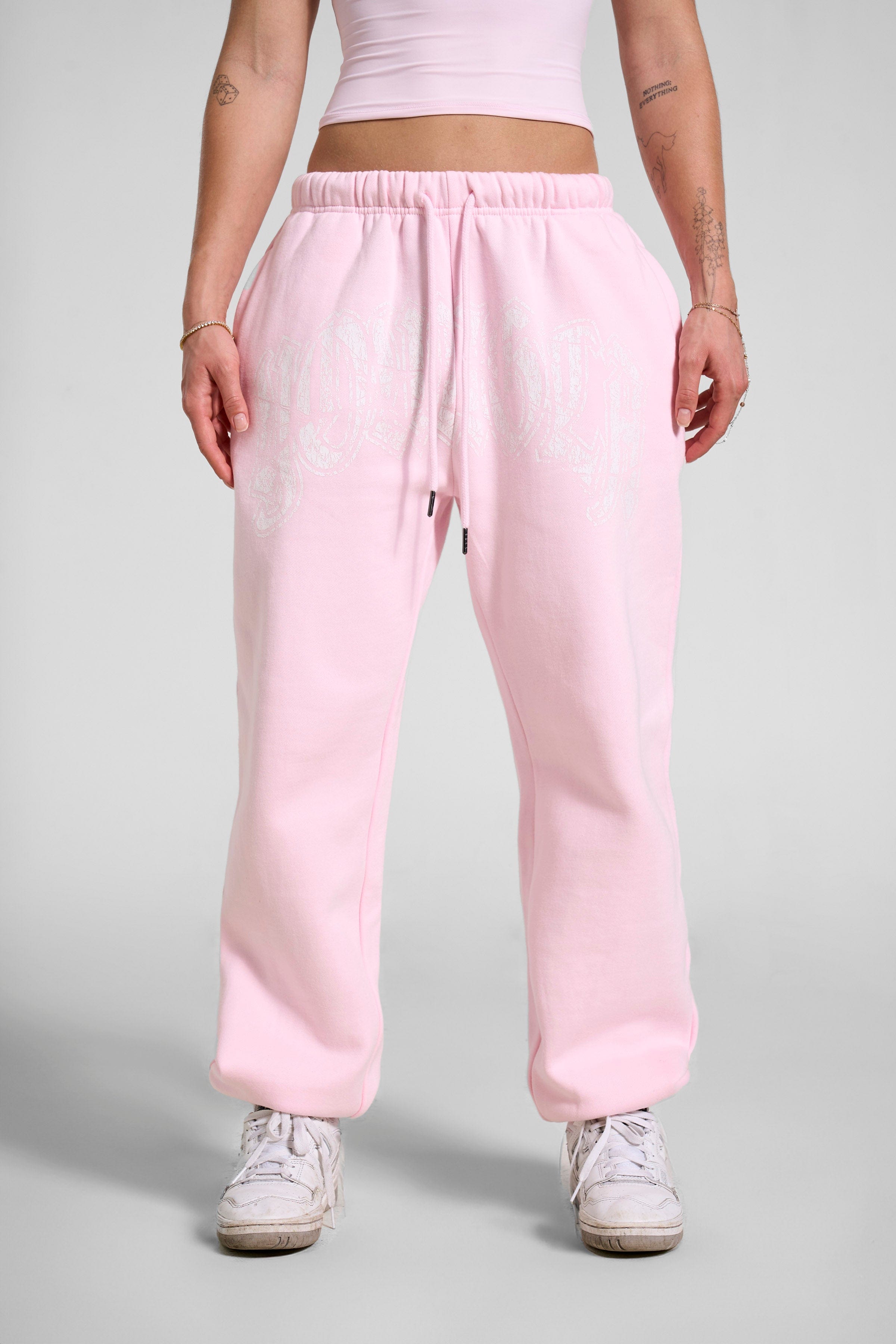 YoungLA W257 My eyes are up here Jogger Pink