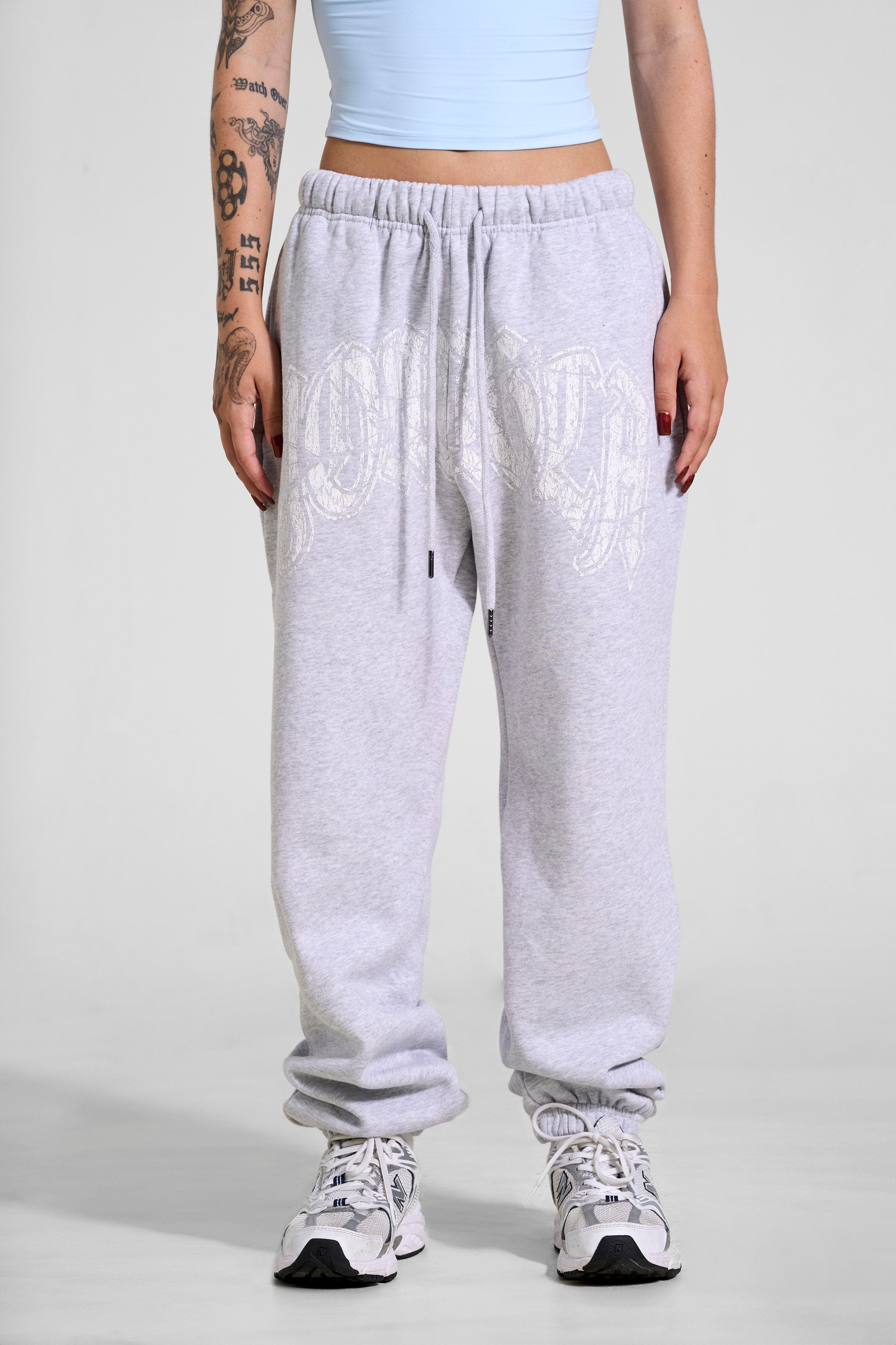YoungLA W257 My eyes are up here Jogger Heather Grey