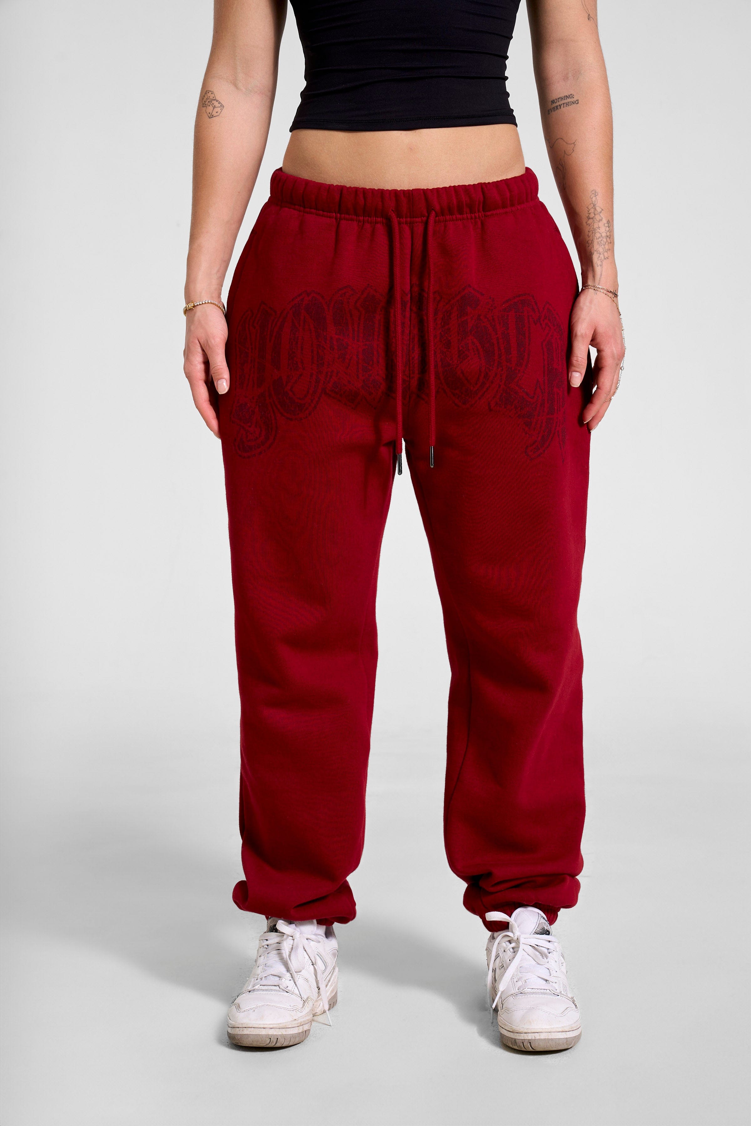 YoungLA W257 My eyes are up here Jogger Red