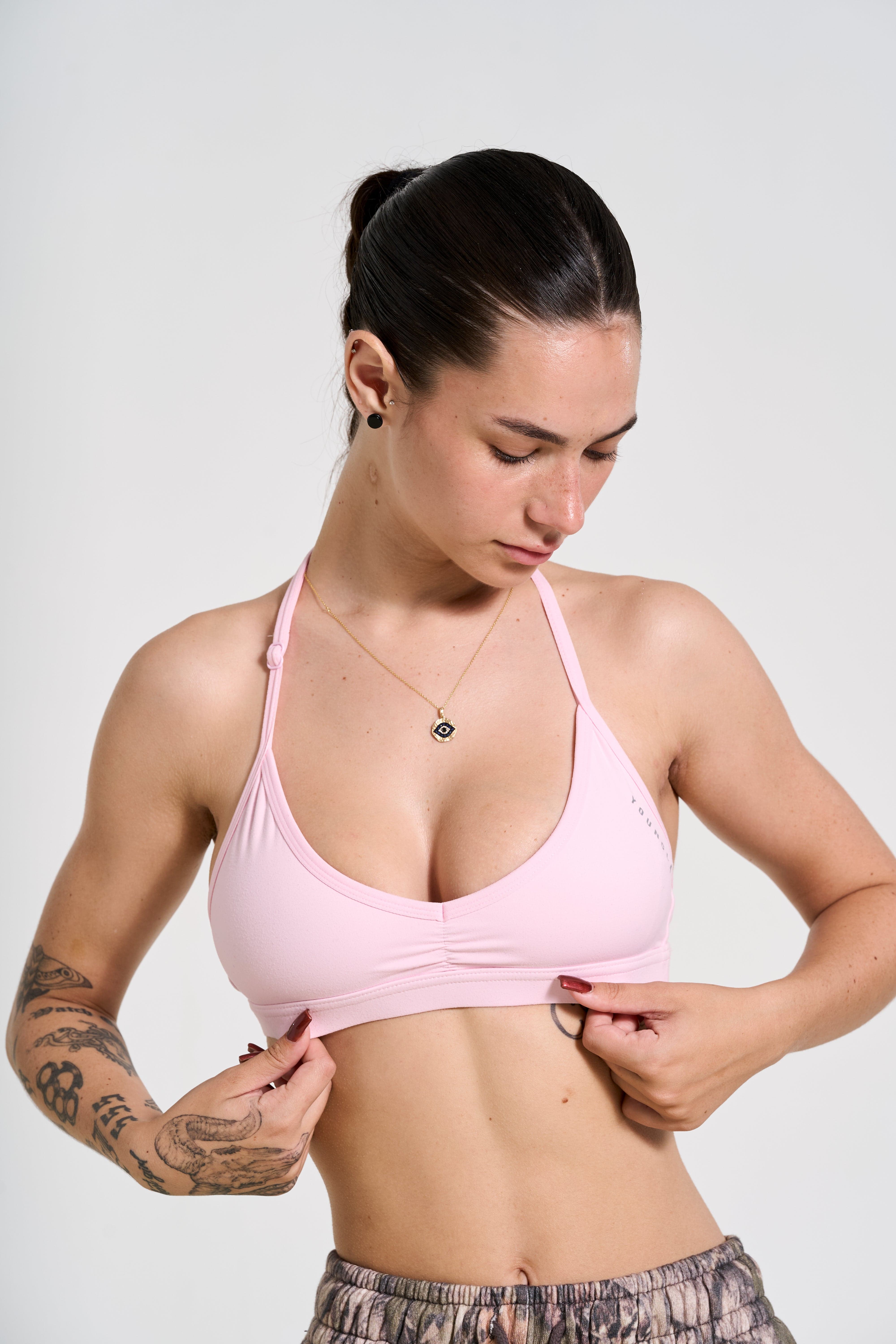 YoungLA W335 URBAN V-NECK BRA Fall 24' Pink