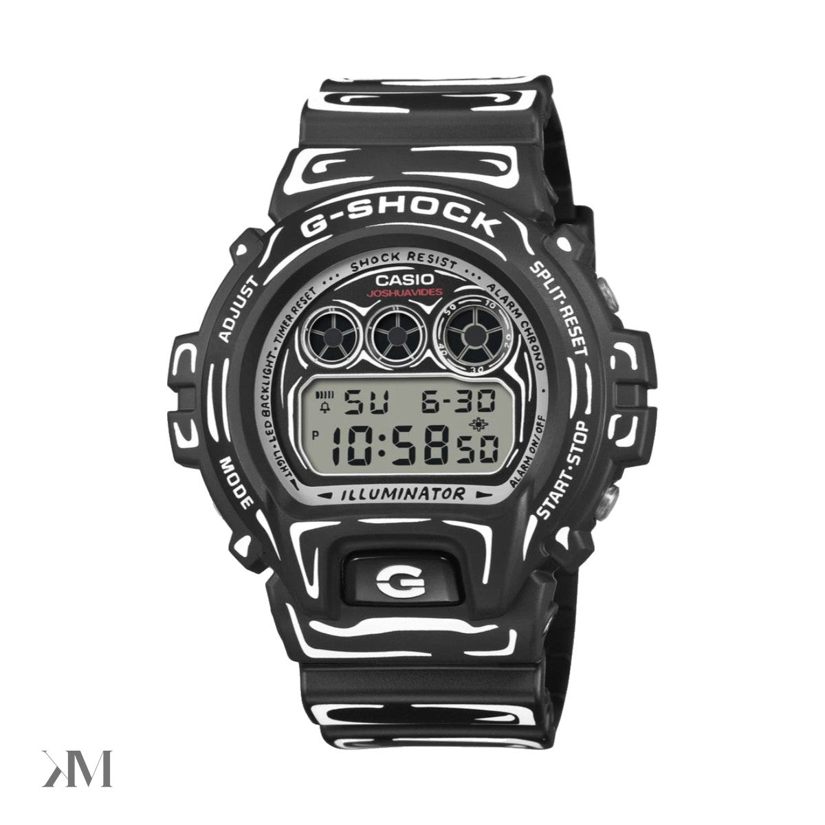 Casio G-Shock x Joshua Vides Black White, side profile