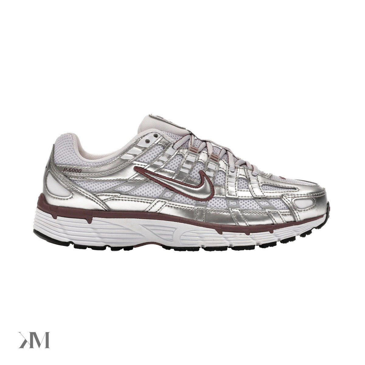 Nike P-6000 White Metallic Silver Tattoo Womens