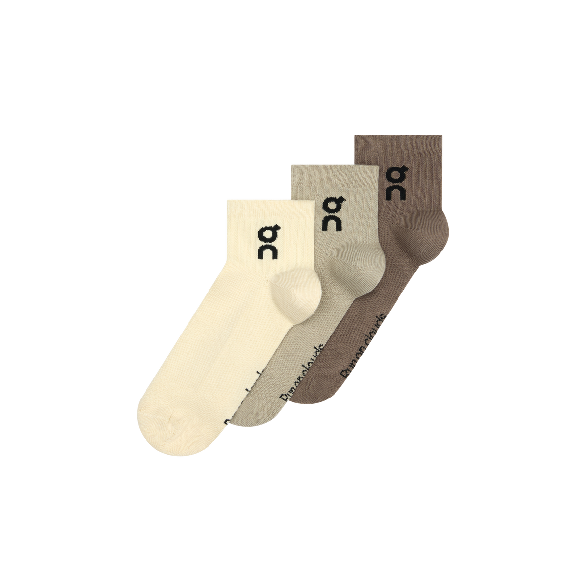 On Logo Sock Mid 3P Hare | Brume