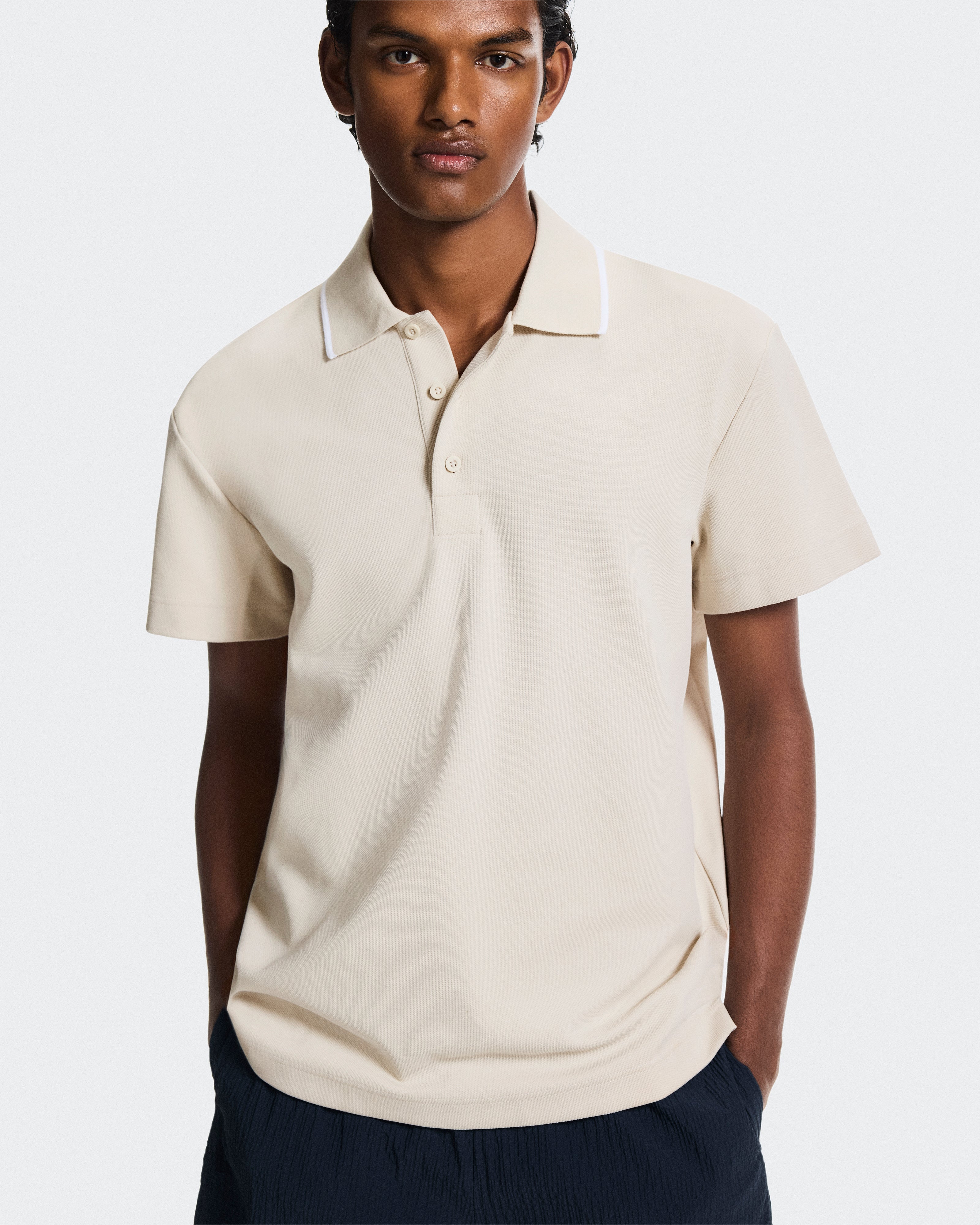 On Courtside Polo Sand | White