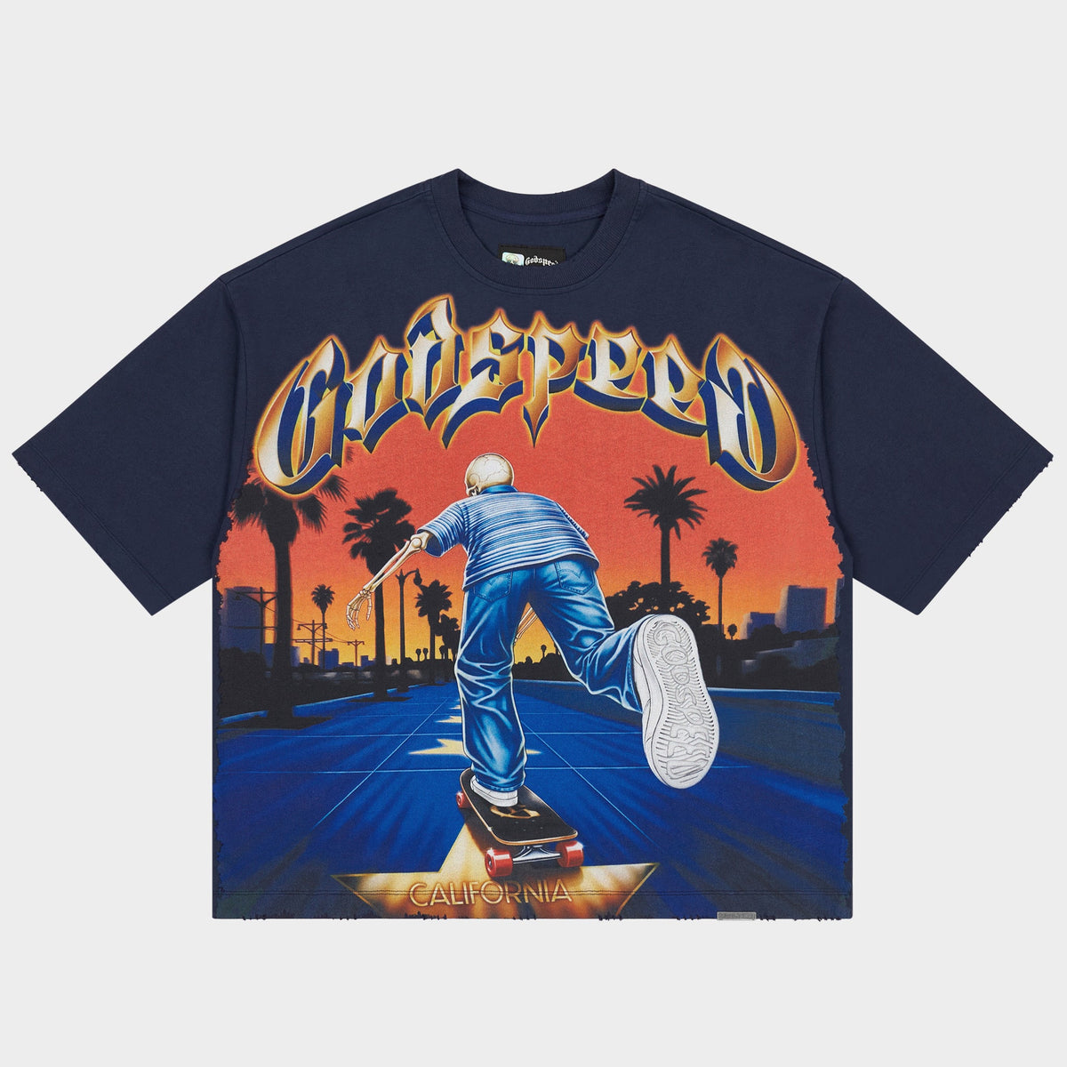 Godspeed Kick Push T-Shirt (Navy)