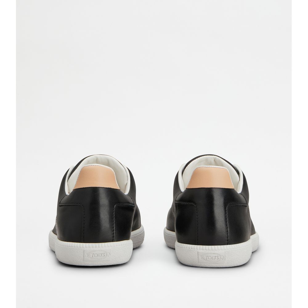 Tods Tabs Sneakers In Leather Black Natural Womens
