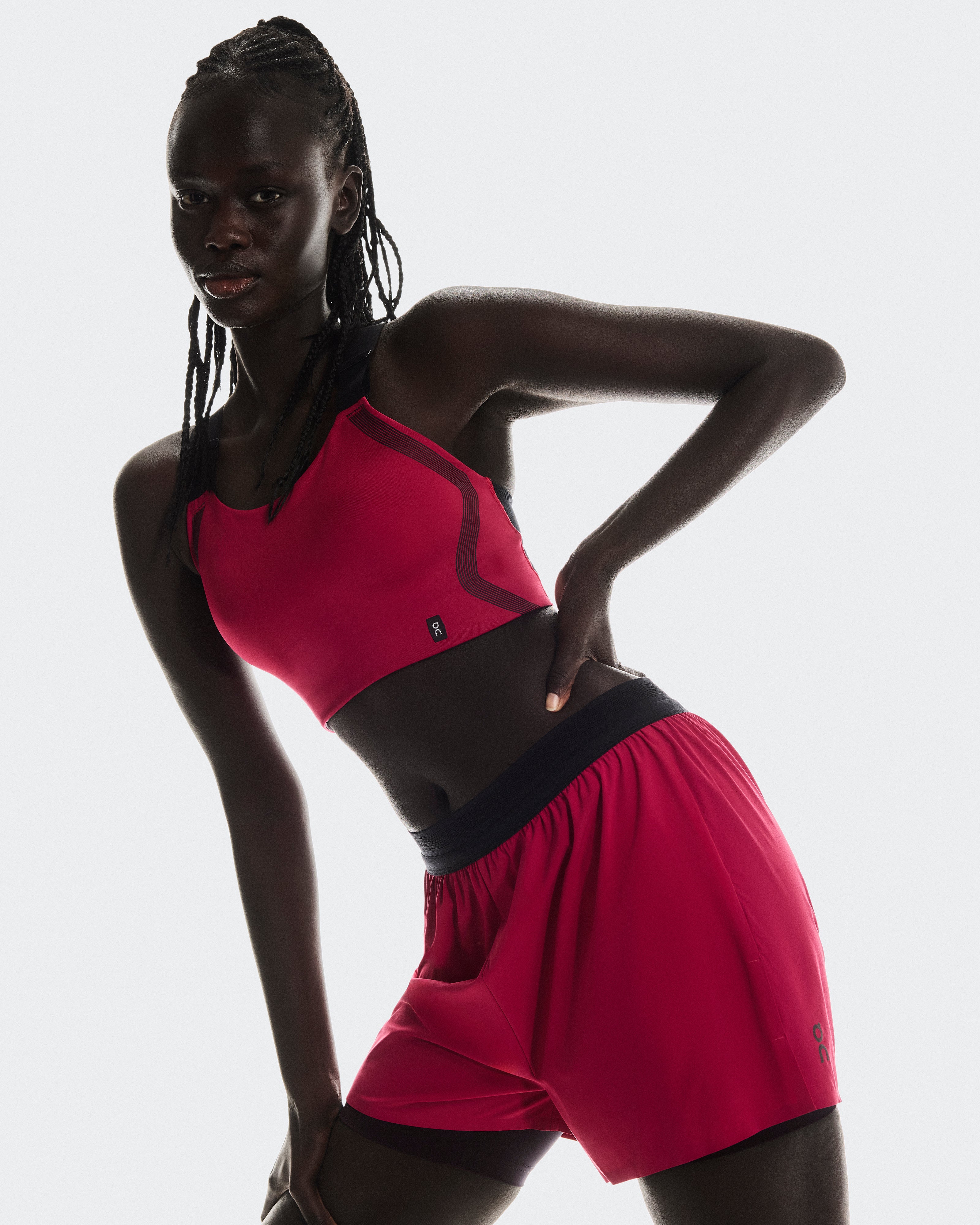 On 3" Performance 2/1 Shorts Grenadine | Black (Women'S) (Women's)