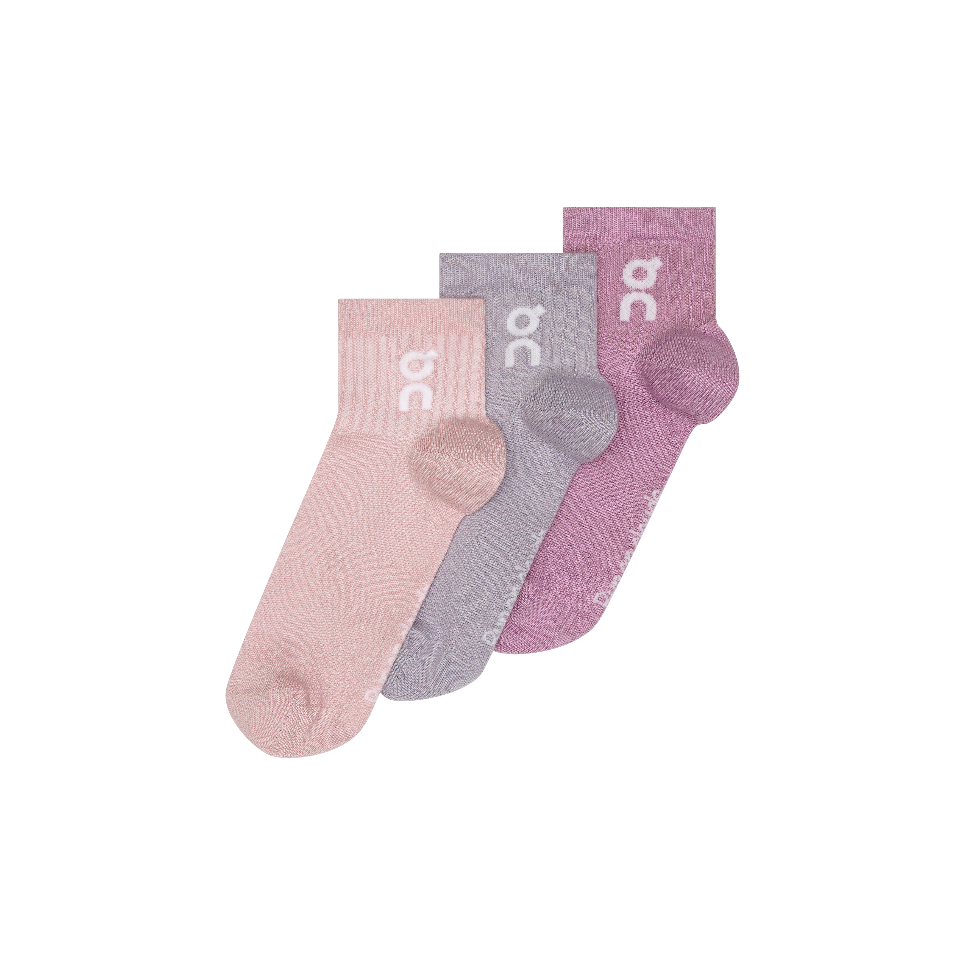 On Logo Sock Mid 3P Mauve | Lavendula