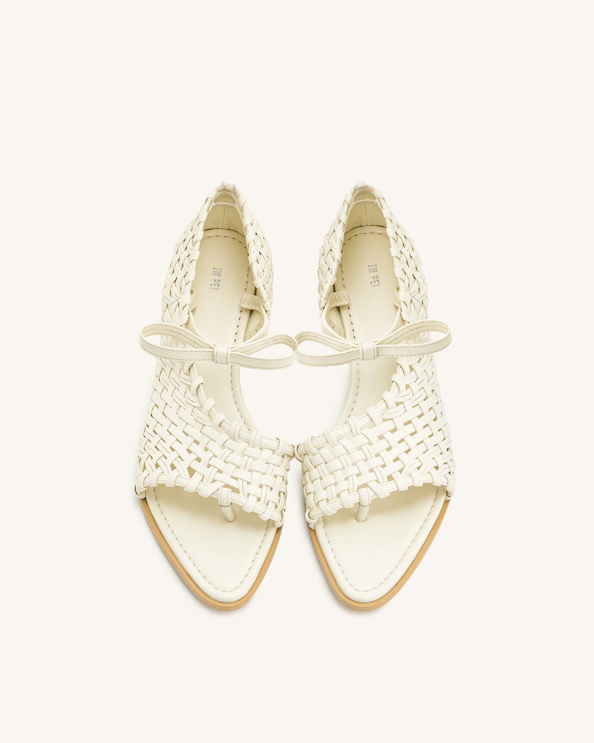 Jw Pei Jocelyn Weave Strap Flip Flops Beige