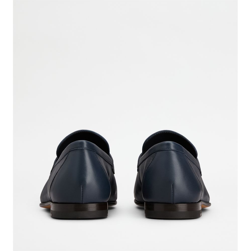 Tods Loafers In Leather Blue Mens