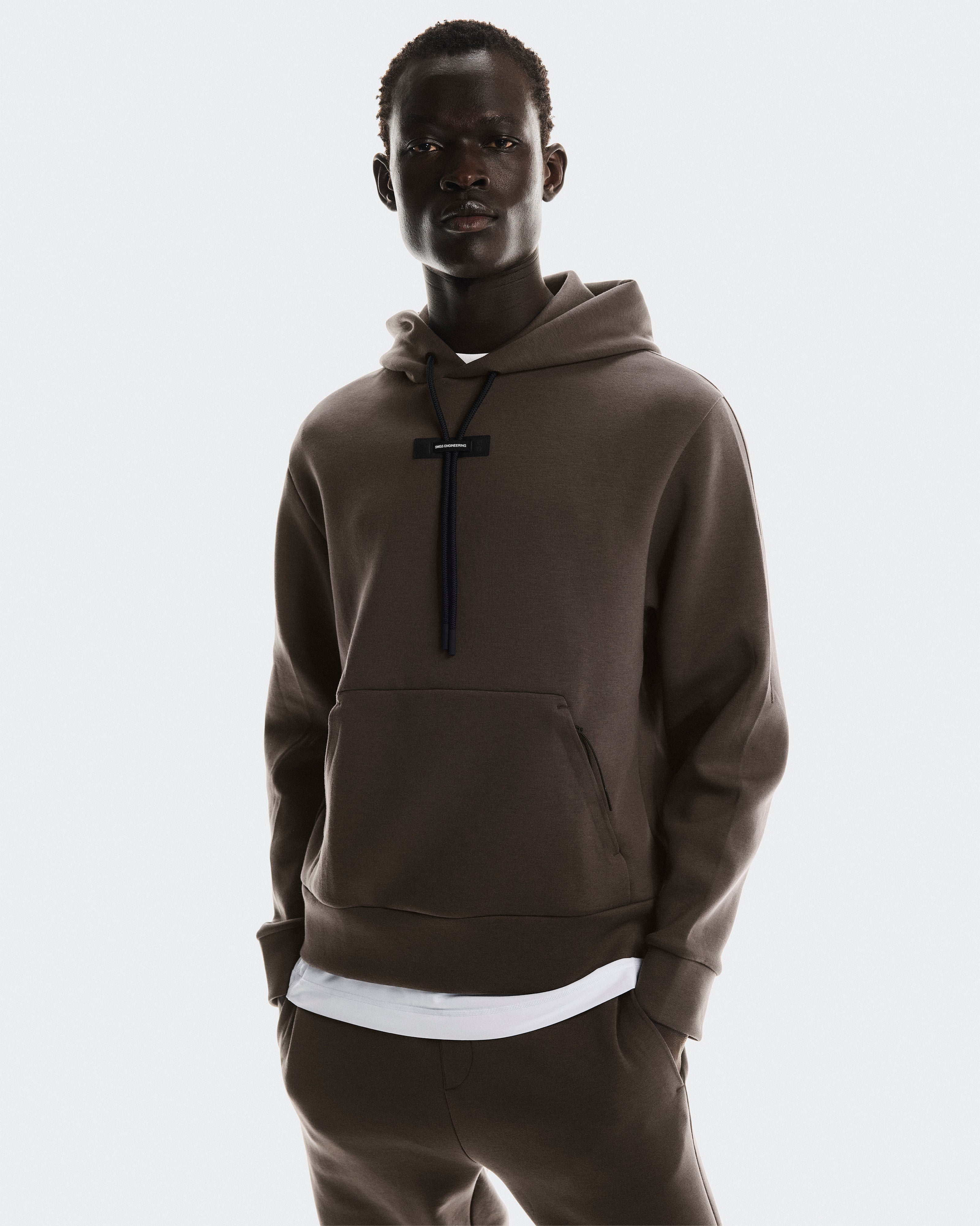 On Focus Tech Hoodie Pebble