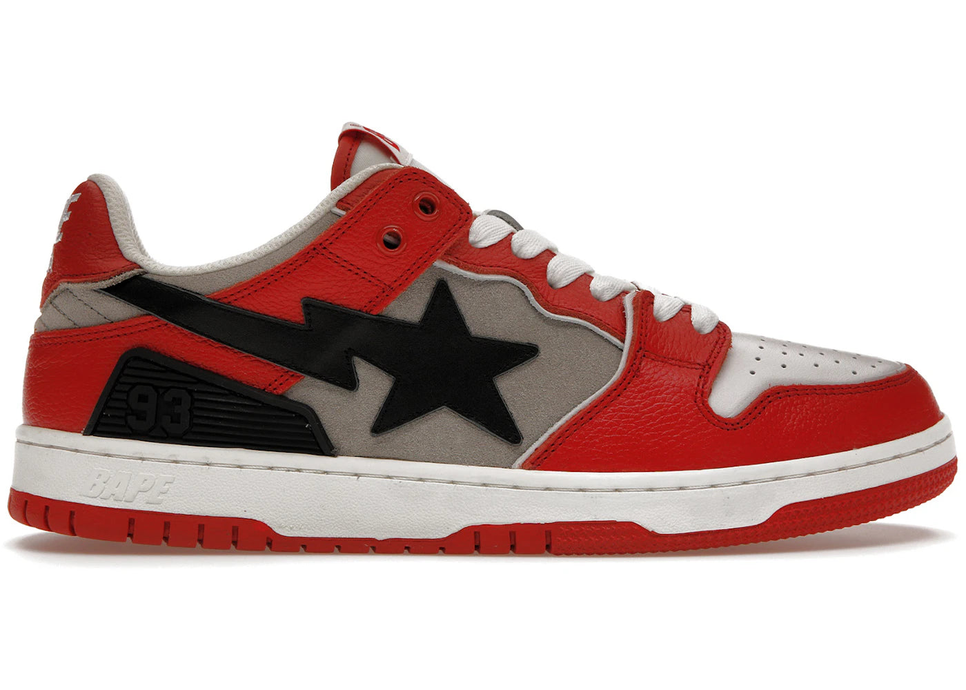 a bathing ape bape sk8 sta red grey