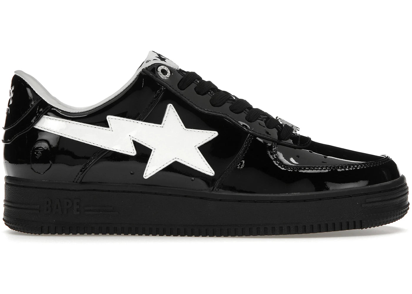 a bathing ape bape sta #2 black patent
