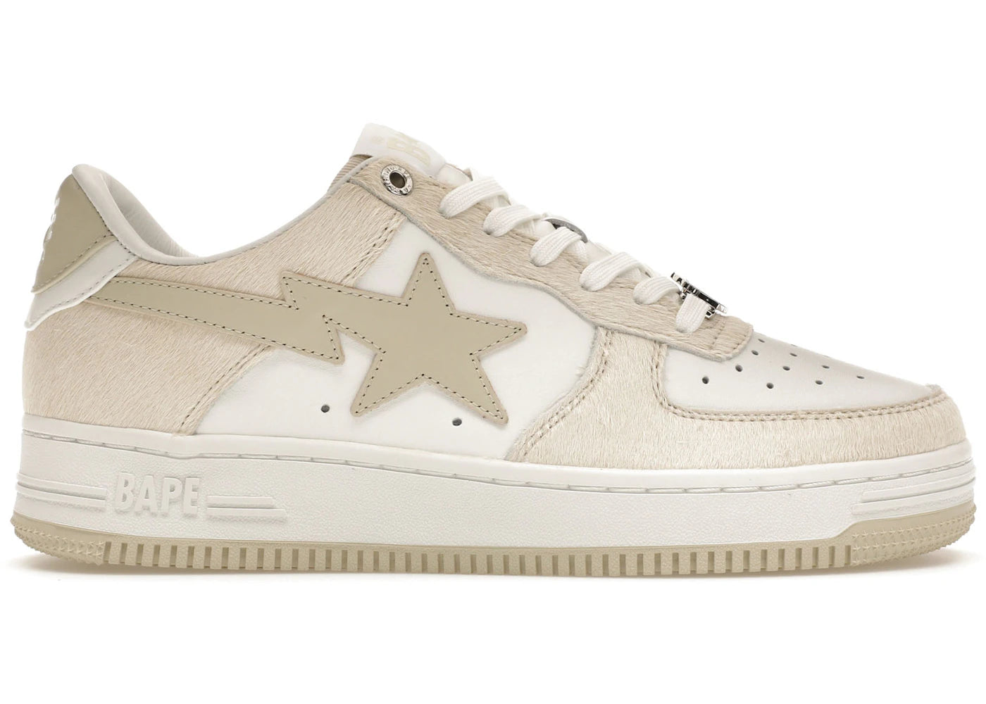 a bathing ape bape sta beige calf hair