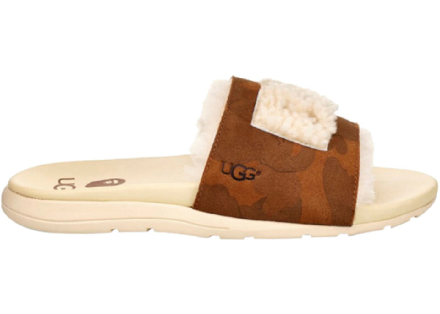 Ugg Xavier Fur Logo Slide A Bathing Ape Chestnut
