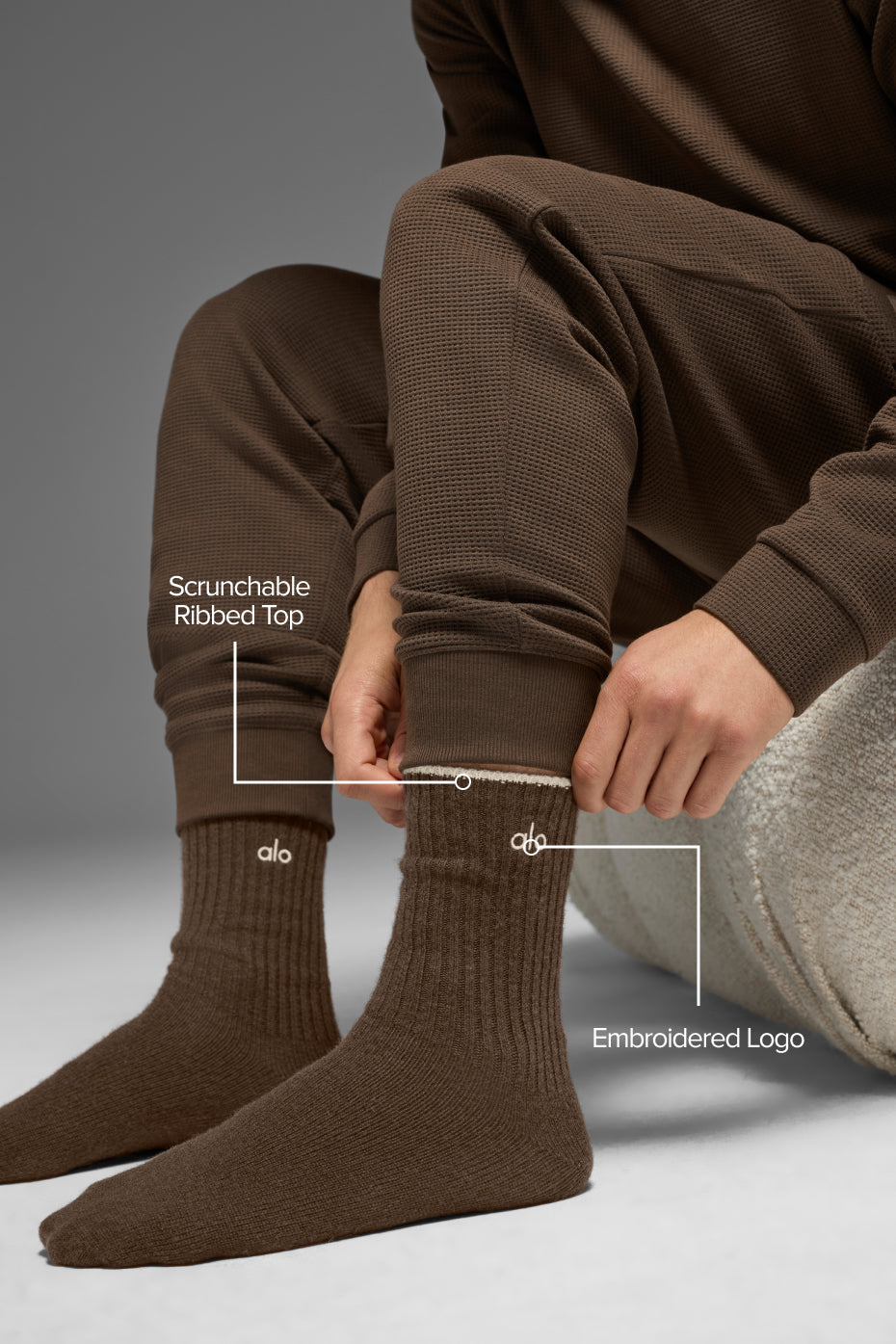Alo Yoga Women'S Unisex Wool Cashmere Light Frosted Sock