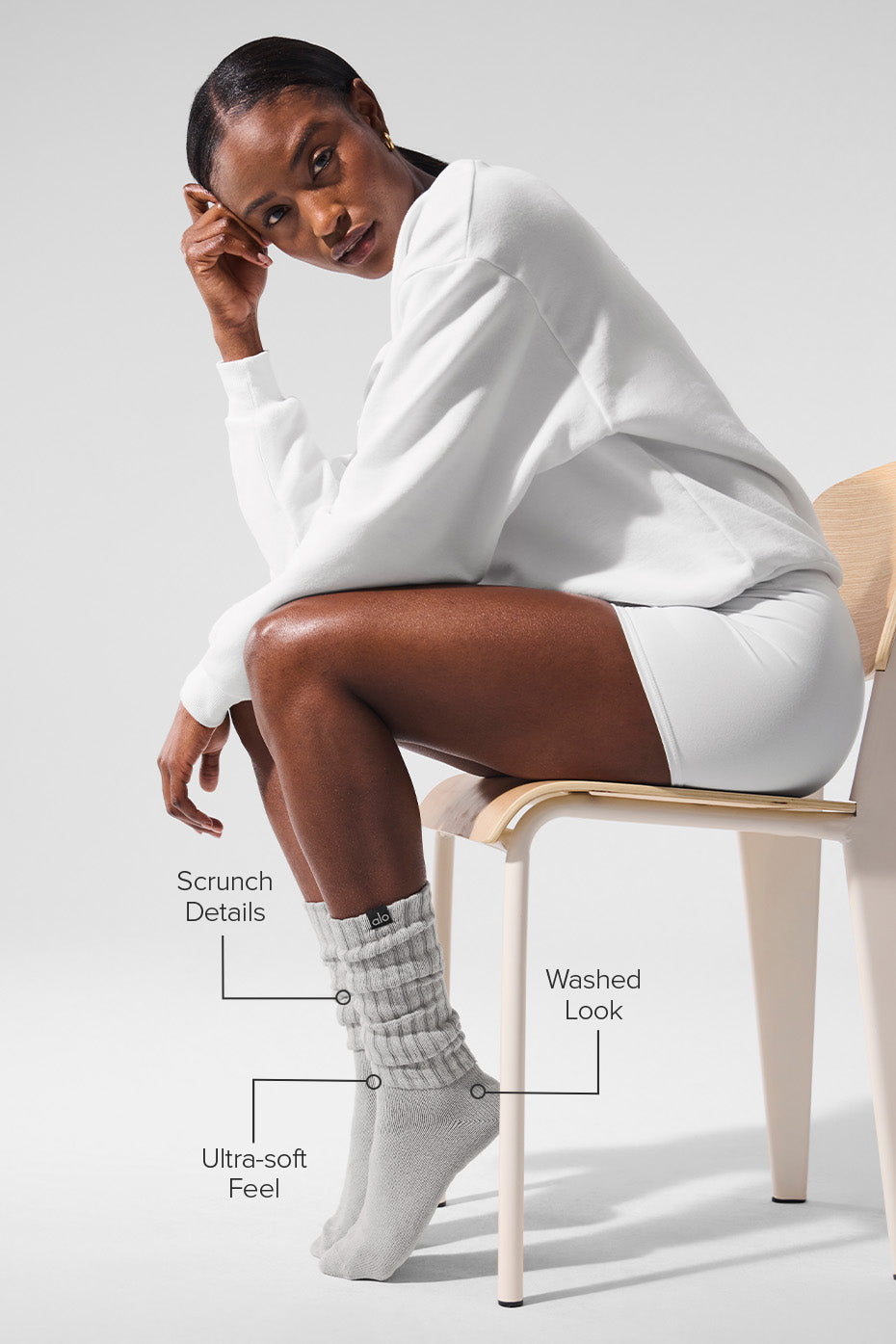 Alo Yoga Unisex Washed Scrunch Sock