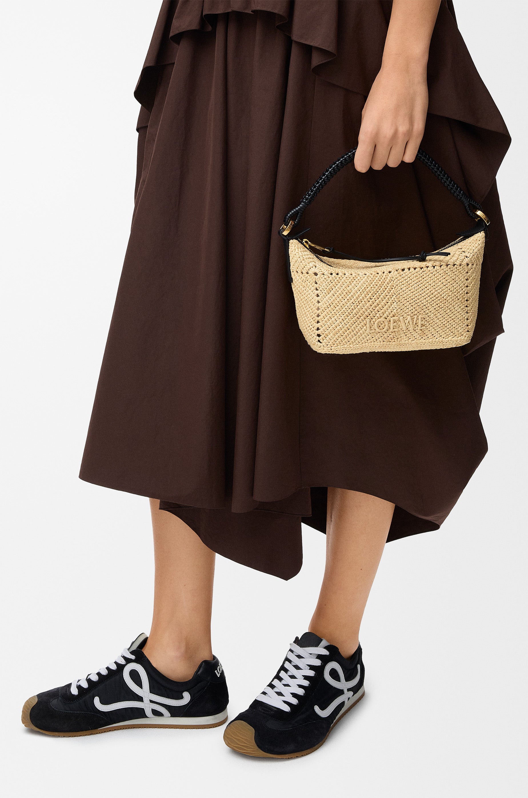 Loewe Cala mini bag in classic calfskin and raffia