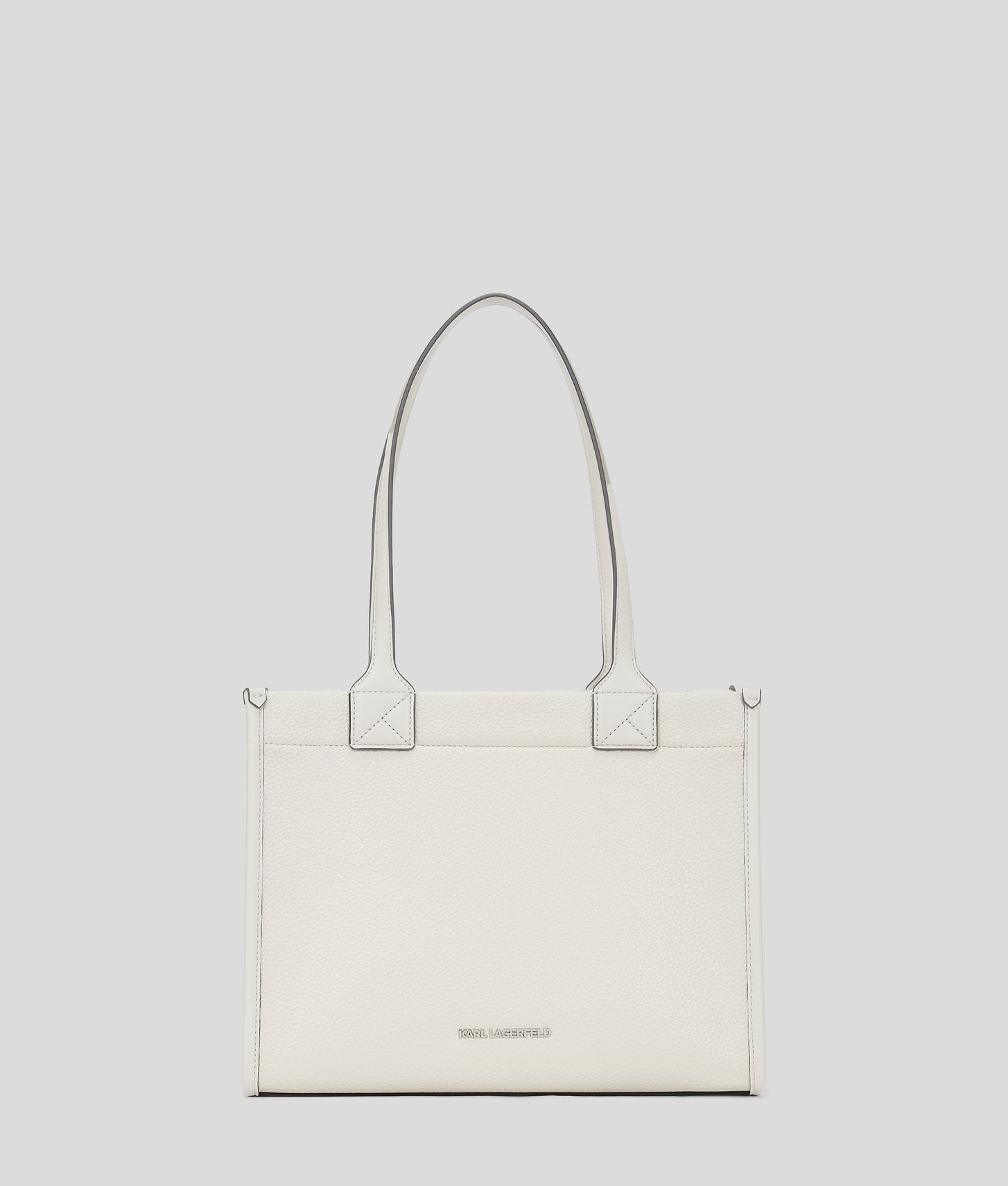 KarlLagerfeld Kskuare Grainy Medium Tote Bag Off White