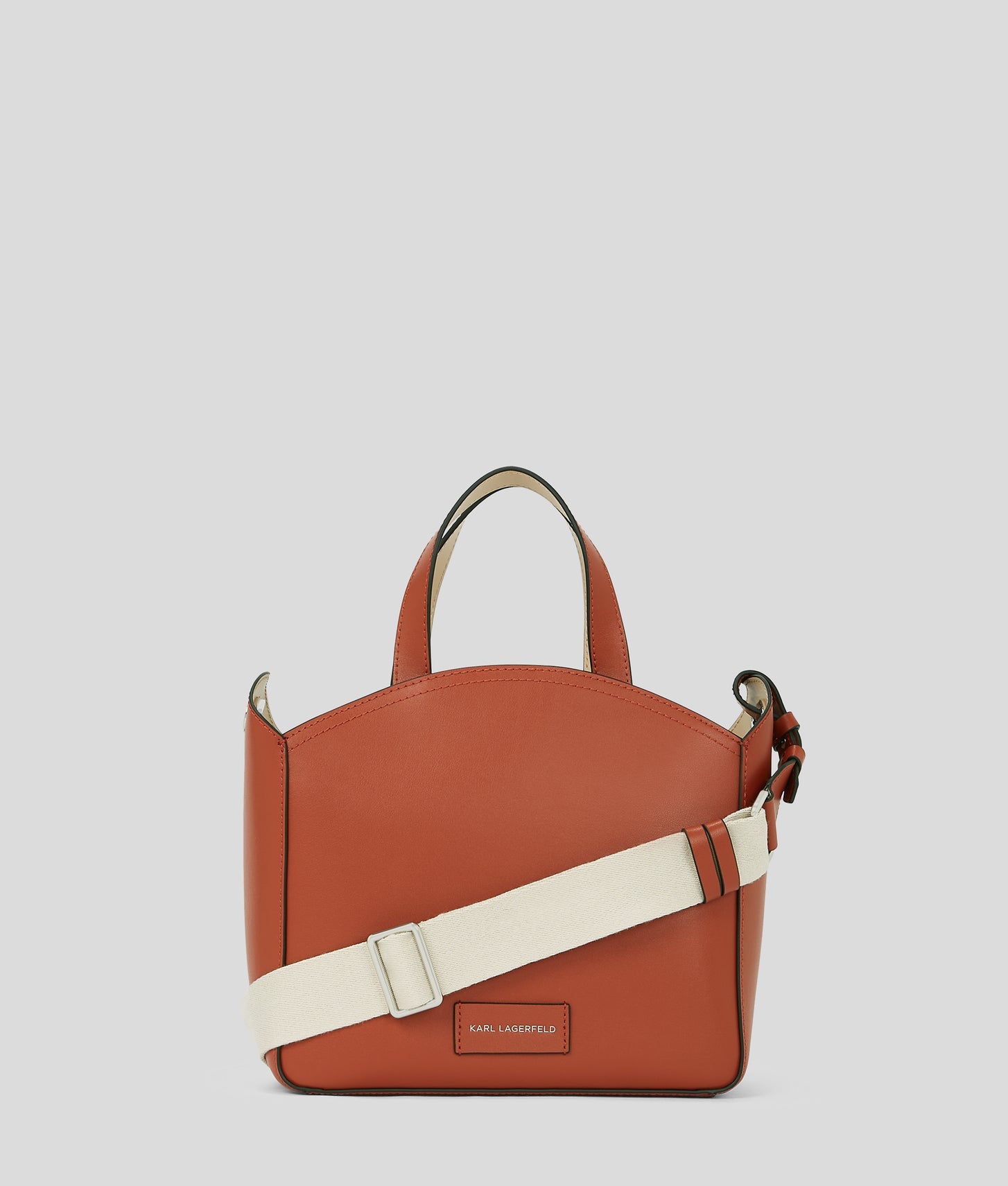 KarlLagerfeld Kcircle Perforated Small Tote Bag Red Brick