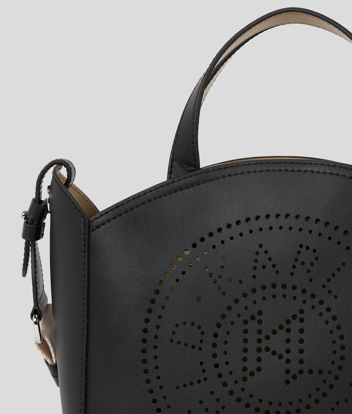 KarlLagerfeld Kcircle Perforated Small Tote Bag Black