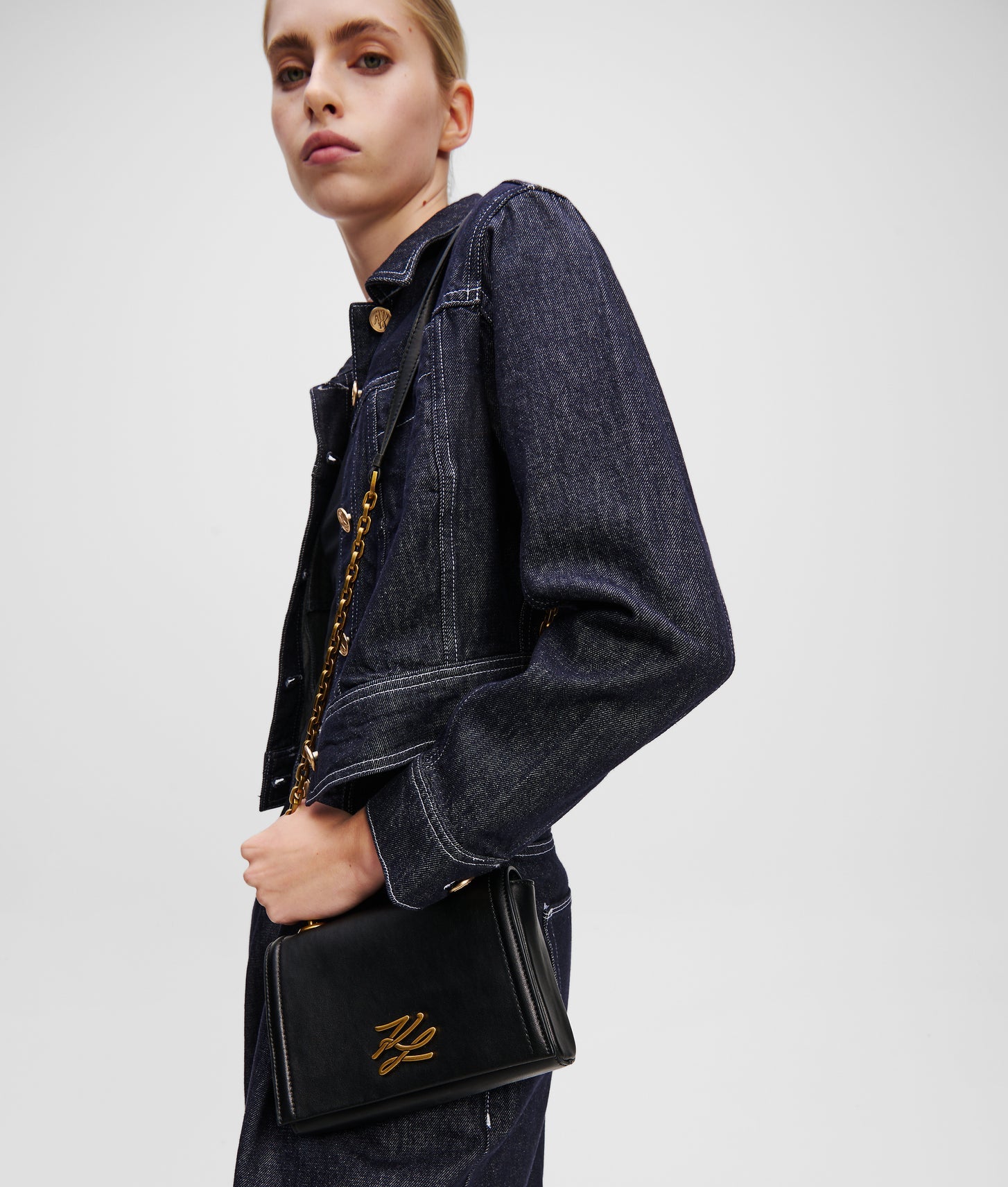 KarlLagerfeld Kautograph Crossbody Bag Black/Gold