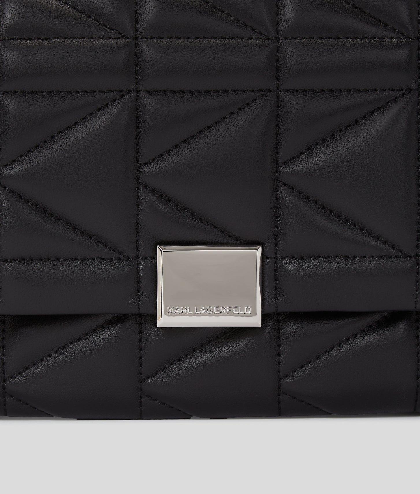 KarlLagerfeld Kkuilt Crossbody Top Handle Bag Black-Nickel
