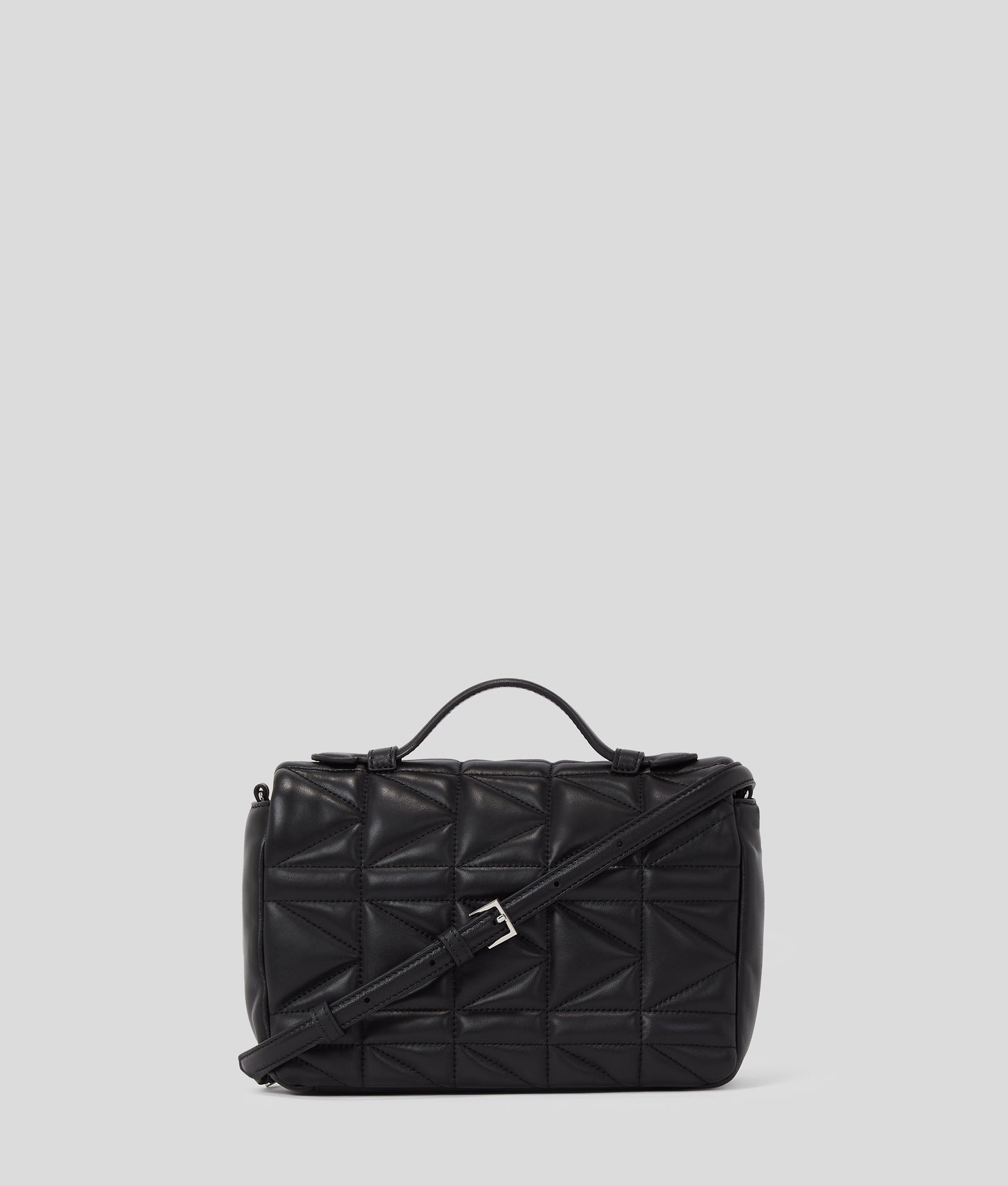 KarlLagerfeld Kkuilt Crossbody Top Handle Bag Black-Nickel