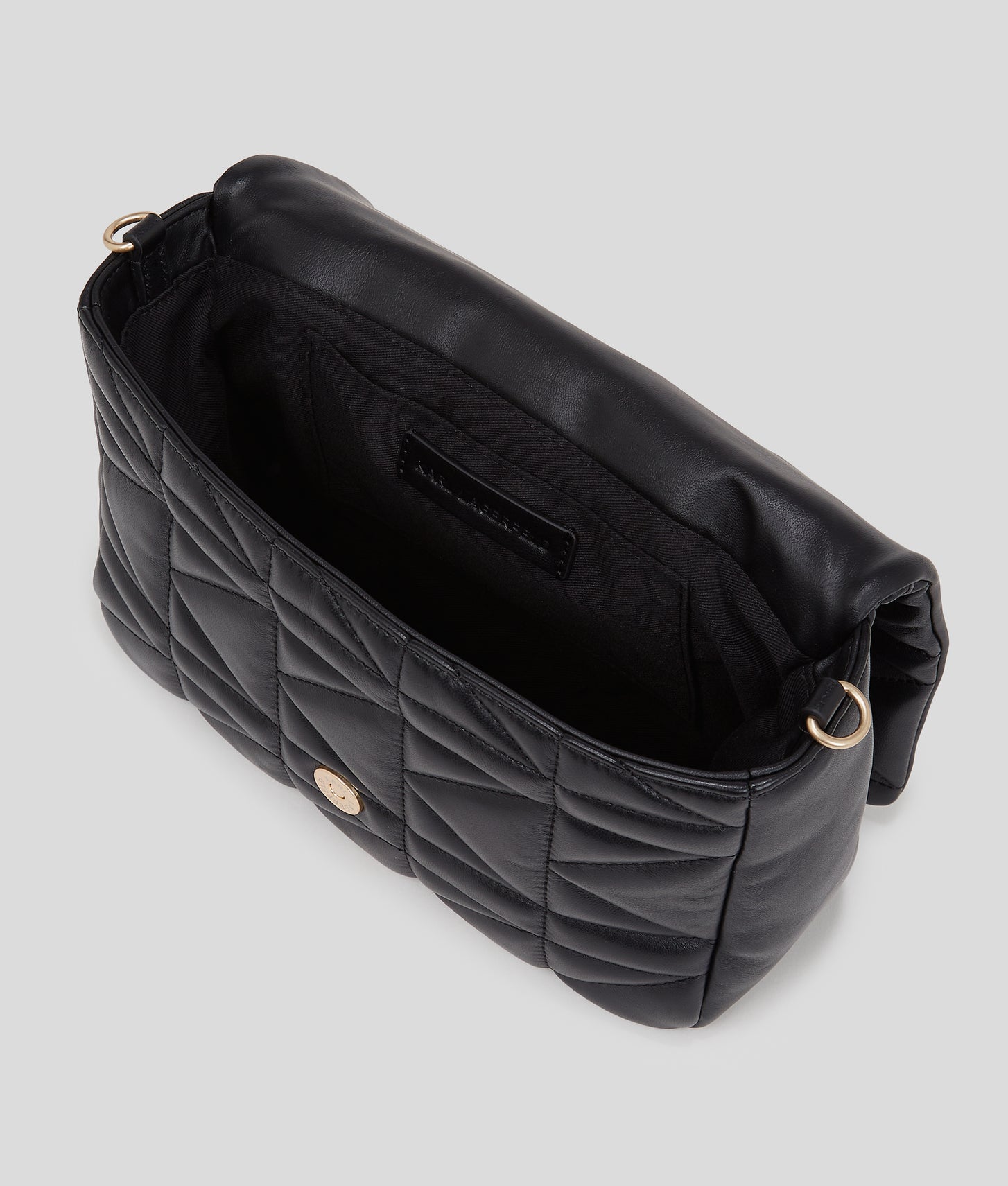 KarlLagerfeld Kkuilt Crossbody Top Handle Bag Black