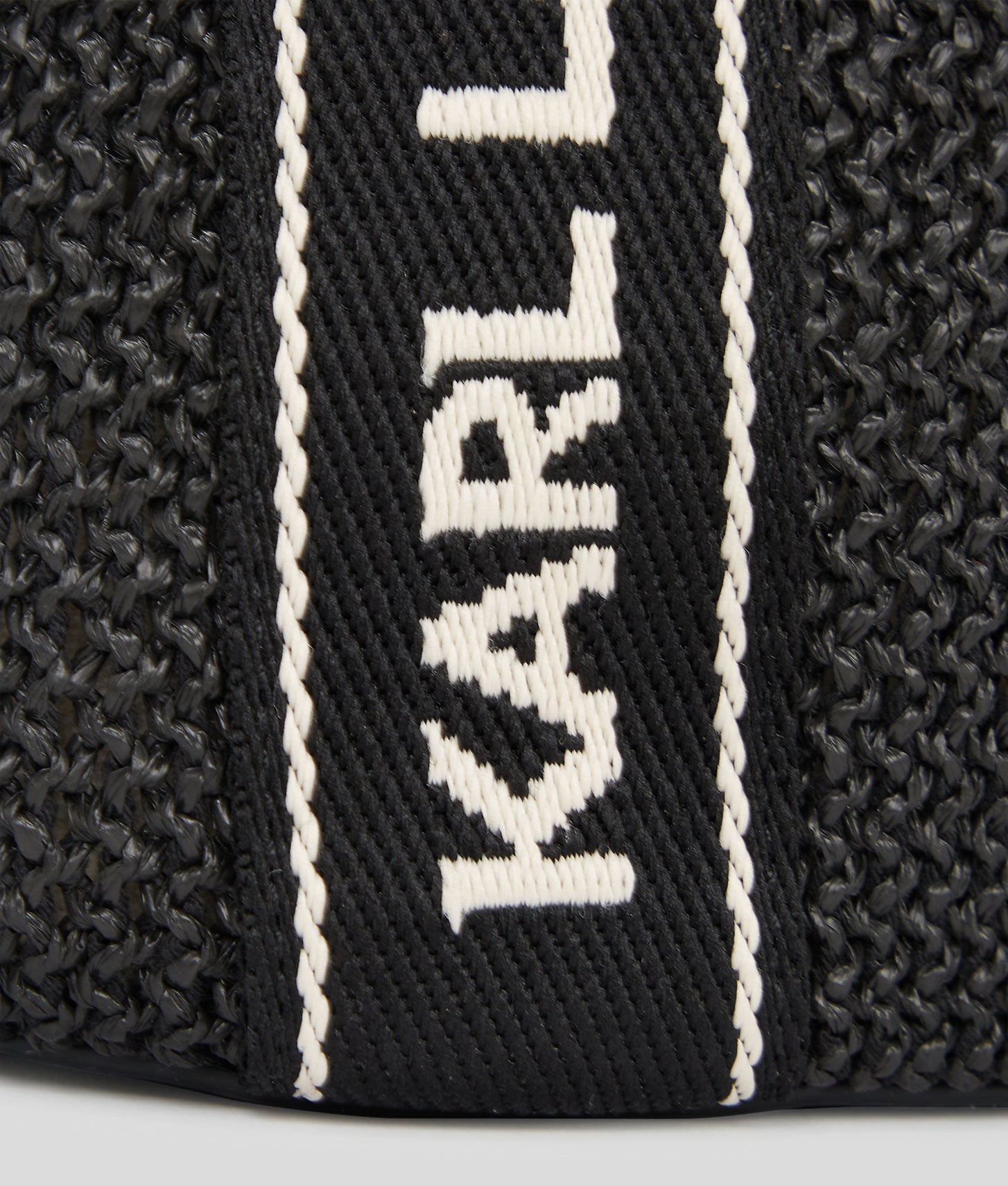 KarlLagerfeld Logo Woven Beach Tote Bag Black