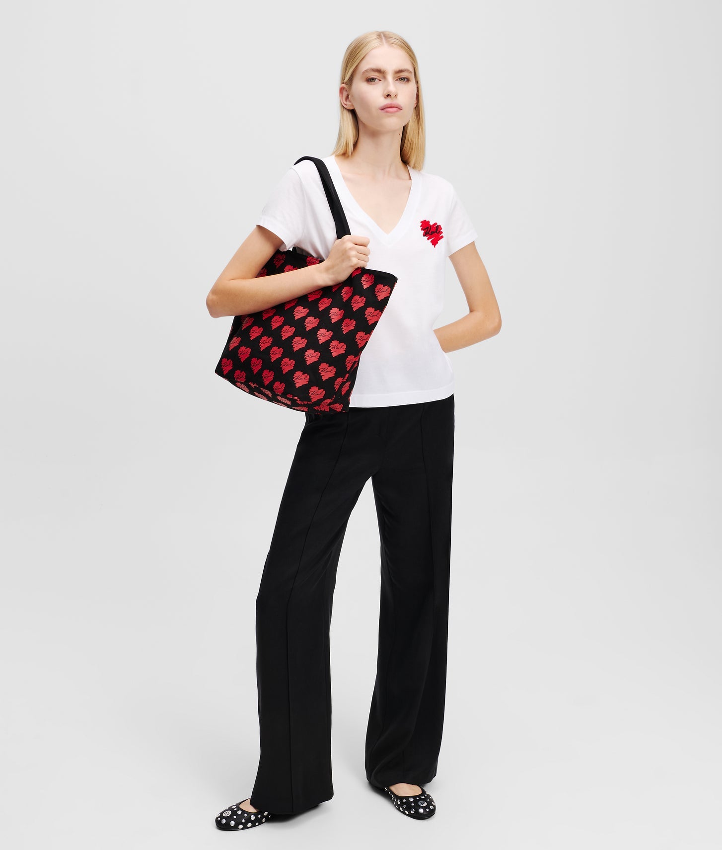 KarlLagerfeld Kheart Reversible Shopper Black