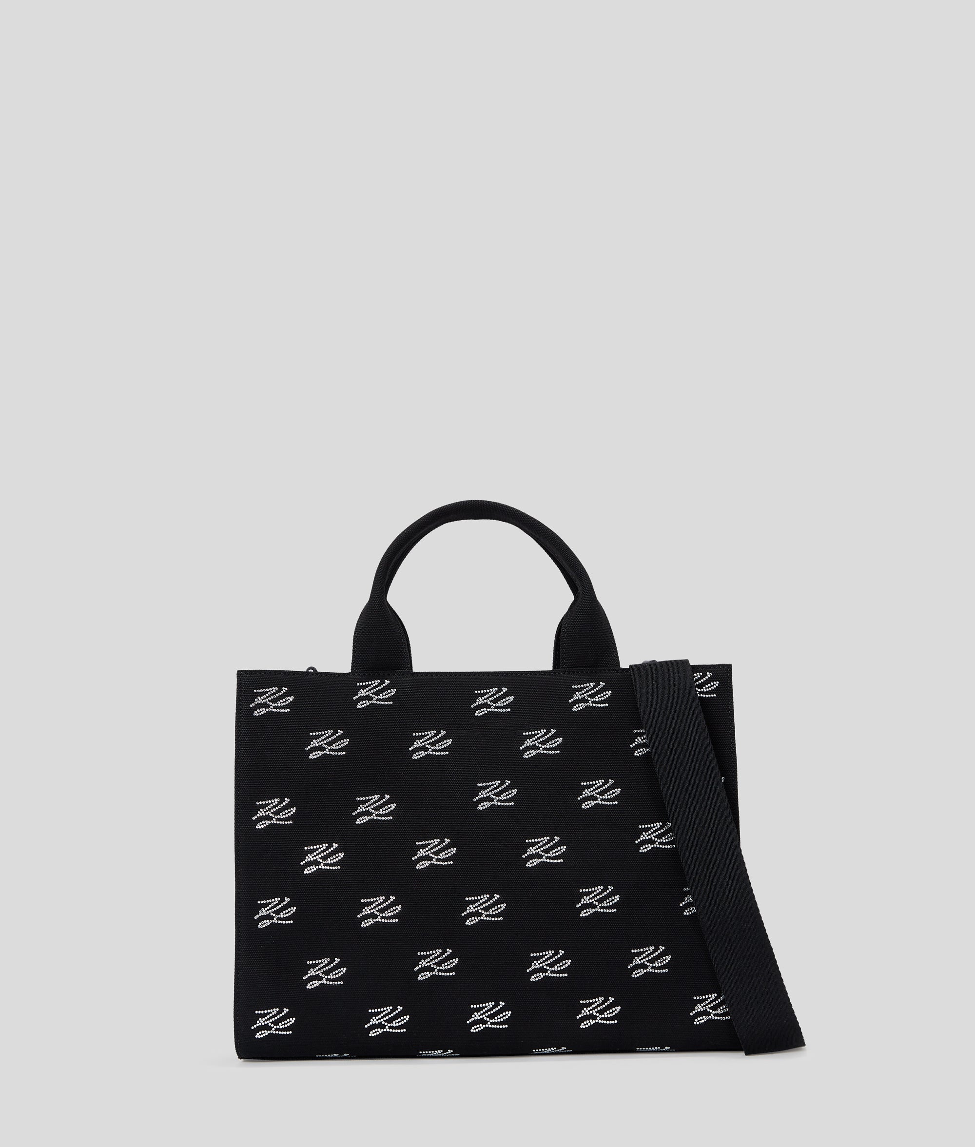 KarlLagerfeld Kautograph Square Medium Tote Bag Black Embellishment